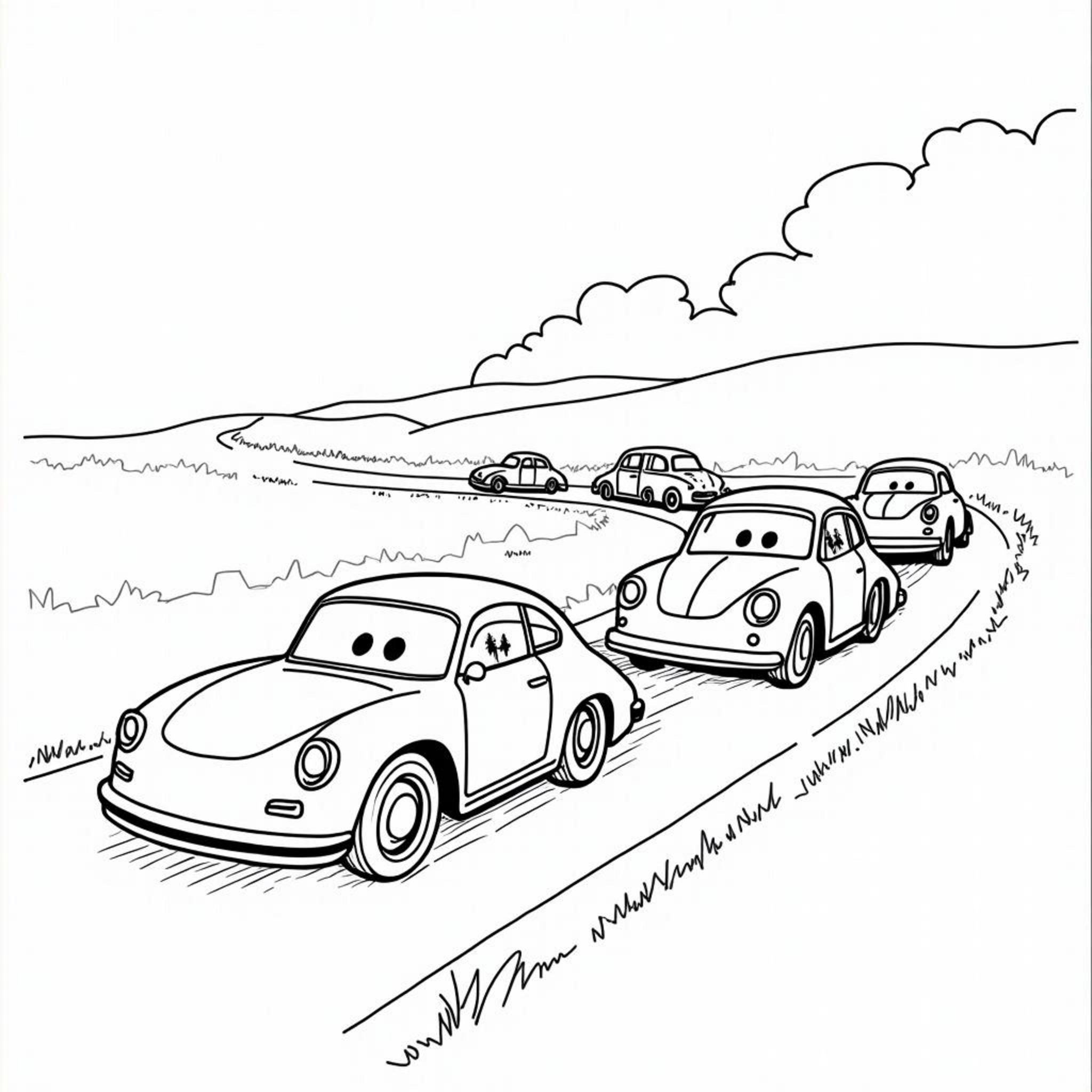 Autospieler-Rennstrecke-Detaille-Vielfaltcopyright-free-kostenlos-ausmalbild-malvorlage-coloringpage