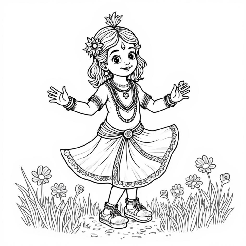 Blumenfreudiger-Morgen-Imbisscopyright-free-kostenlos-ausmalbild-malvorlage-coloringpage