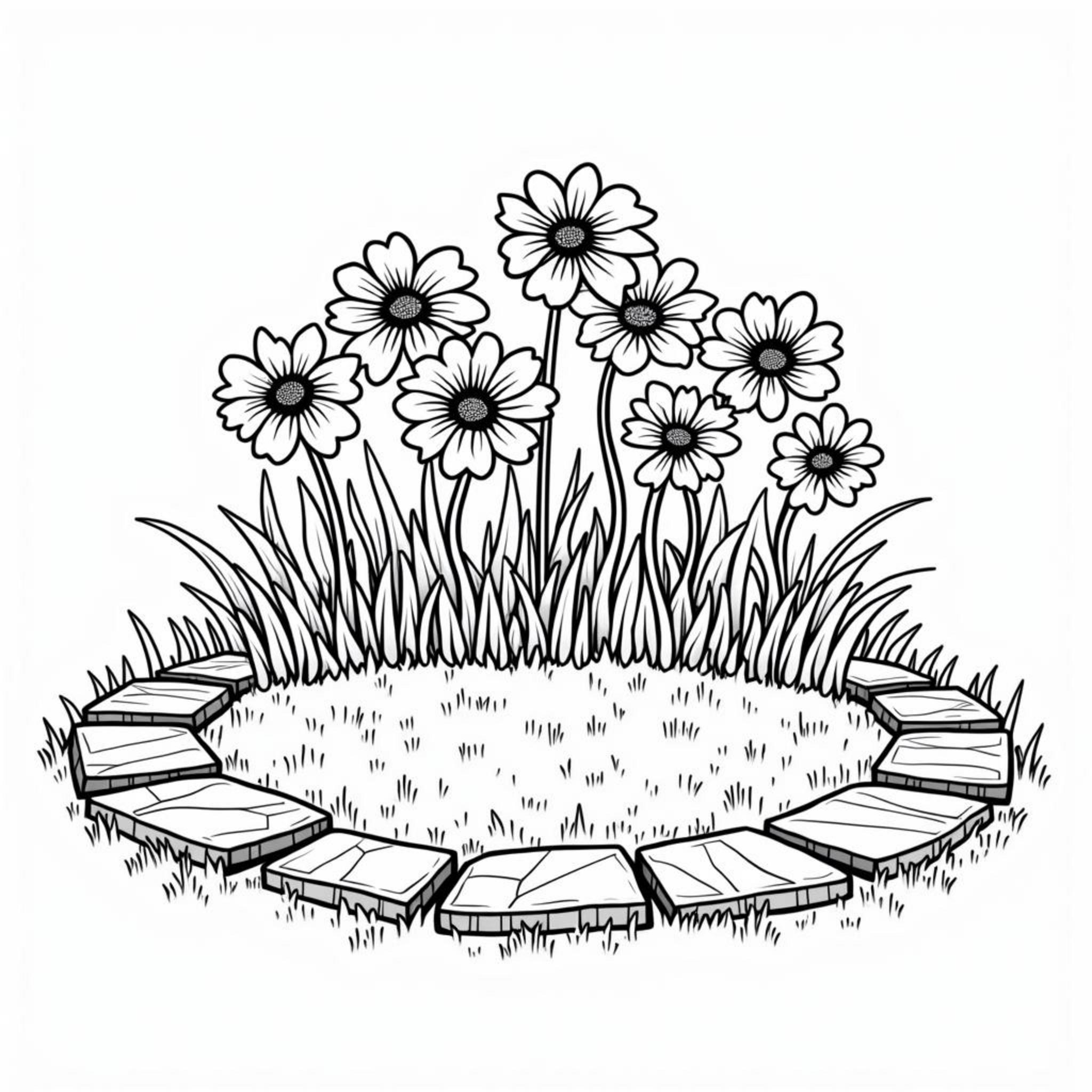 Blumenfreundlicher-Gartencopyright-free-kostenlos-ausmalbild-malvorlage-coloringpage