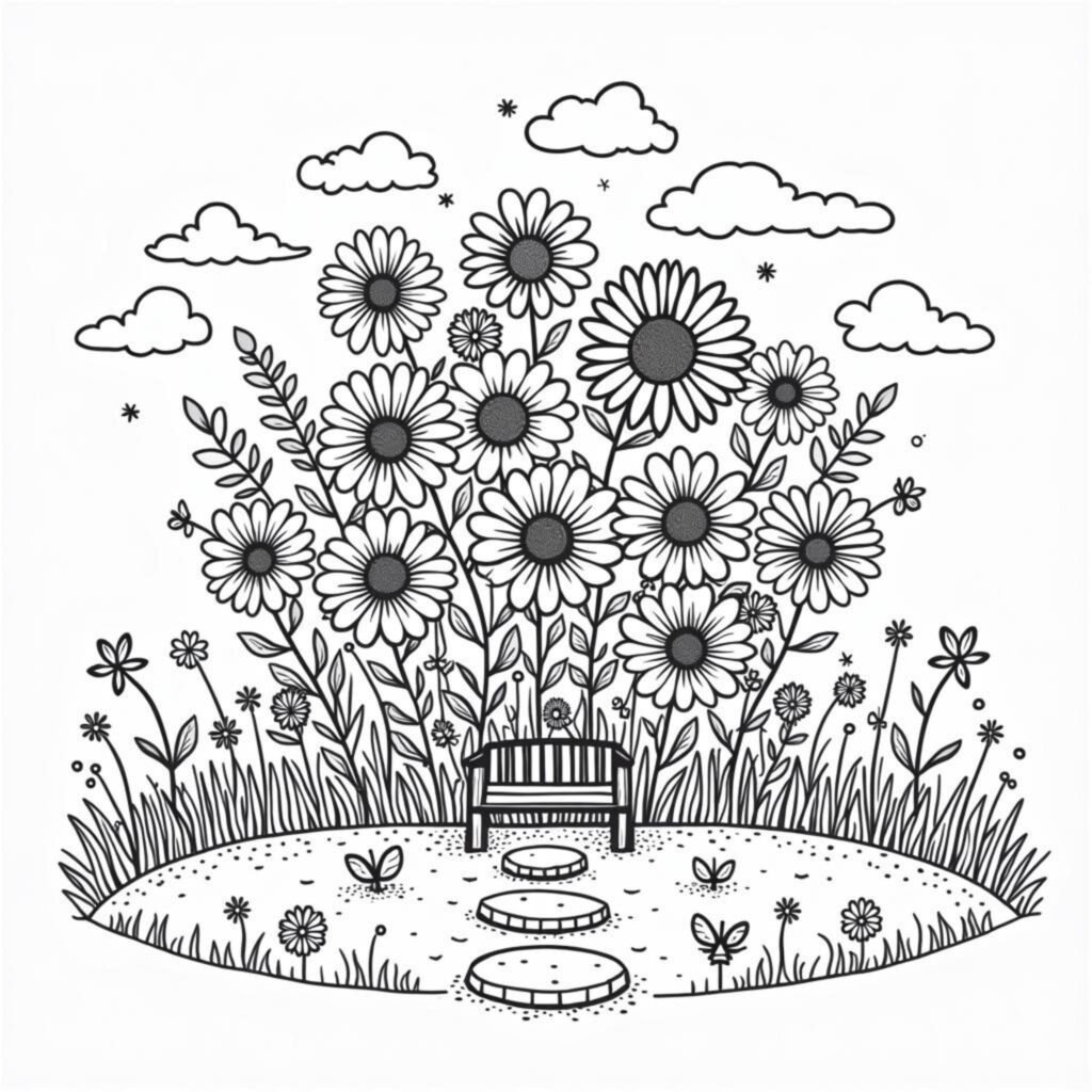 Blumenkugel-Himmelsschlafcopyright-free-kostenlos-ausmalbild-malvorlage-coloringpage