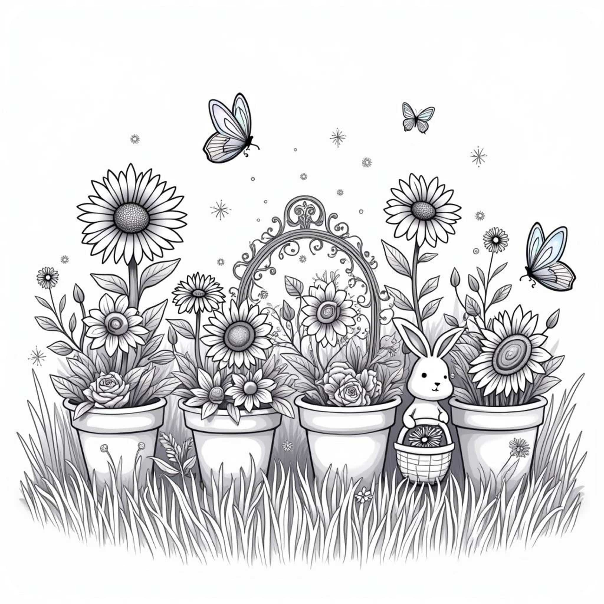 Blumenzauber-Meeresparadiescopyright-free-kostenlos-ausmalbild-malvorlage-coloringpage