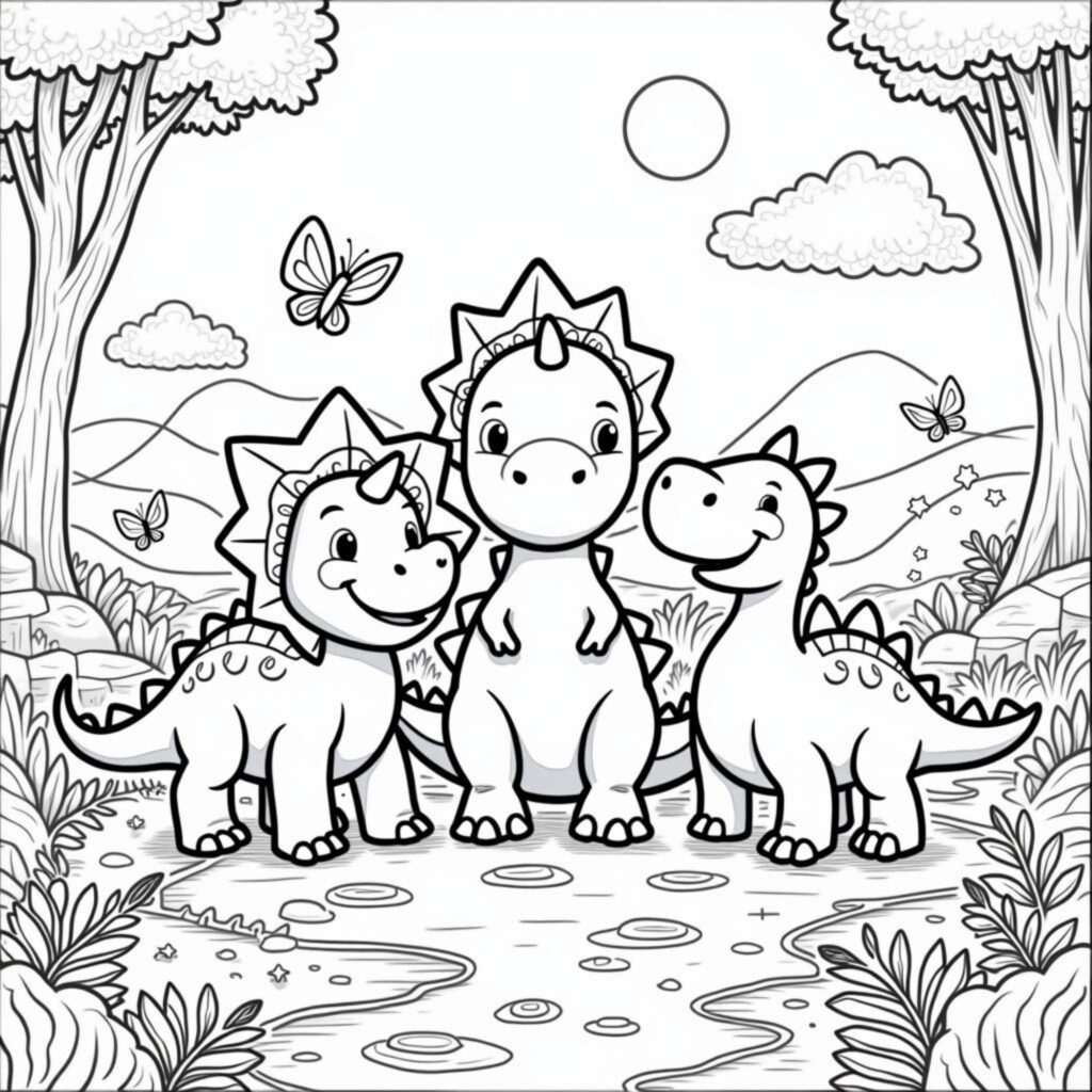 Dino-Freundliche-Abenteuerwelt-Dinos-Kindheitcopyright-free-kostenlos-ausmalbild-malvorlage-coloringpage