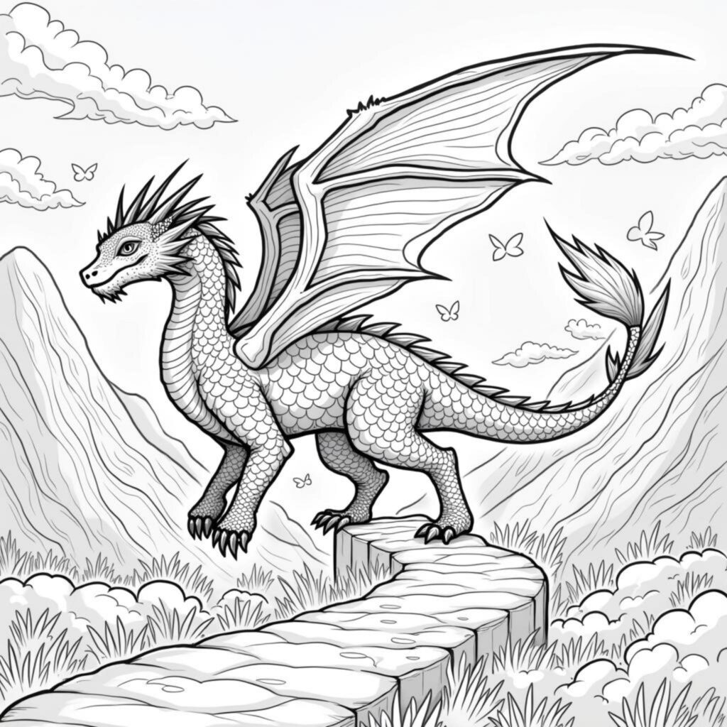 Dragonsiegel-Karte-Wunderschlangecopyright-free-kostenlos-ausmalbild-malvorlage-coloringpage