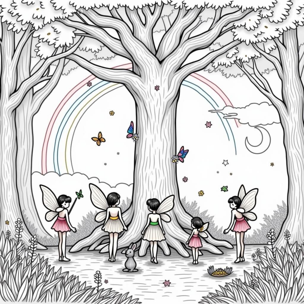 Flugel-der-Myrchenwaldcopyright-free-kostenlos-ausmalbild-malvorlage-coloringpage