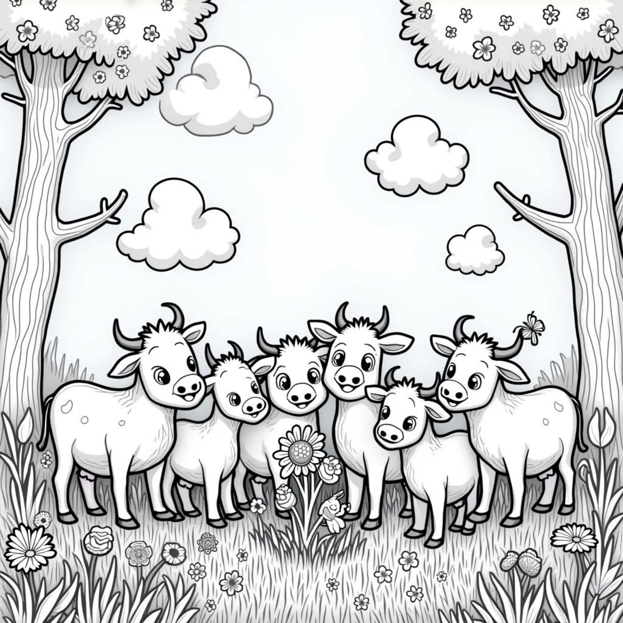 Gryne-Kuh-Paradiescopyright-free-kostenlos-ausmalbild-malvorlage-coloringpage