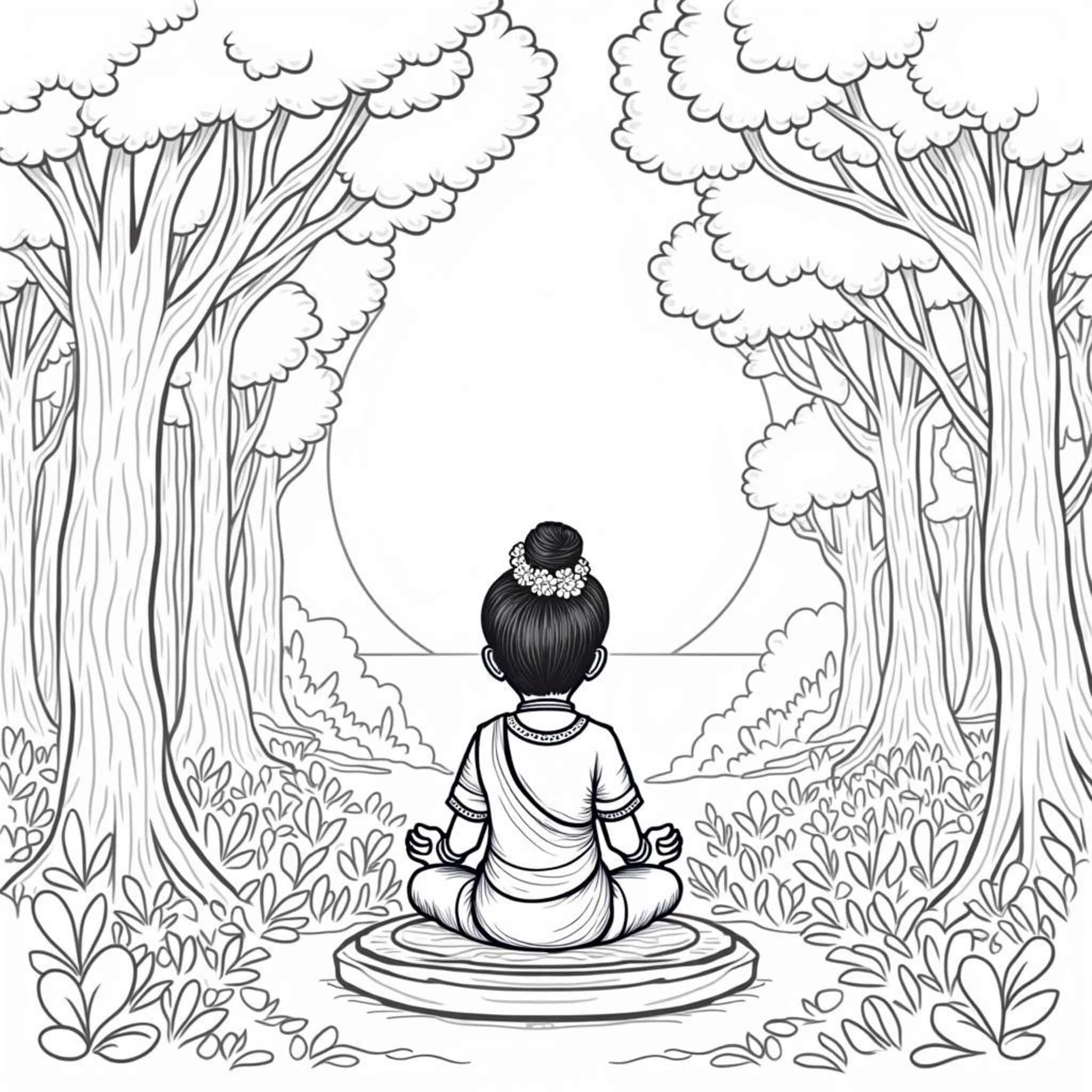 Hindu-Mondriten-Szenecopyright-free-kostenlos-ausmalbild-malvorlage-coloringpage