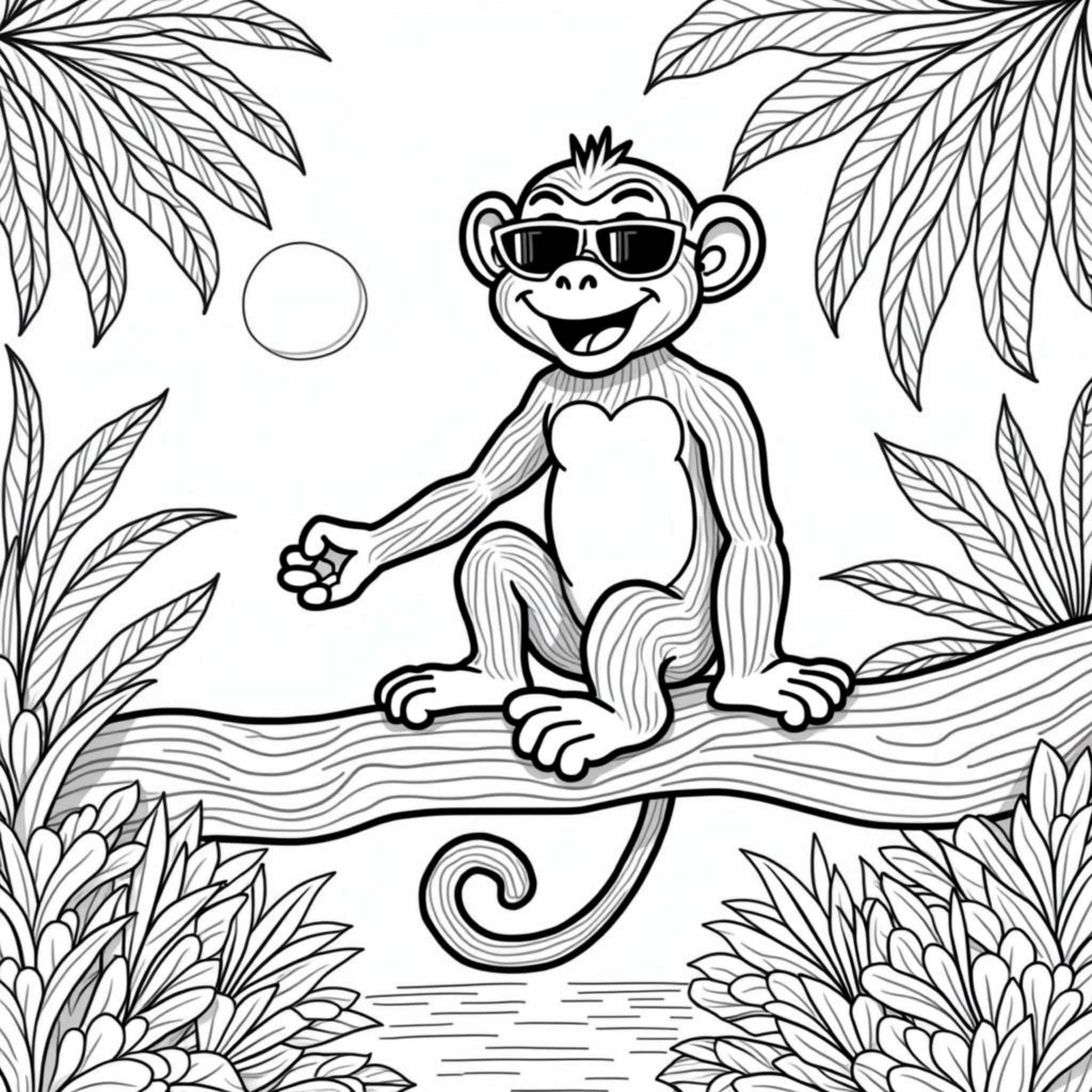 Hocher-Freizeit-Orang-Uterbank-Palme-Sonnecopyright-free-kostenlos-ausmalbild-malvorlage-coloringpage