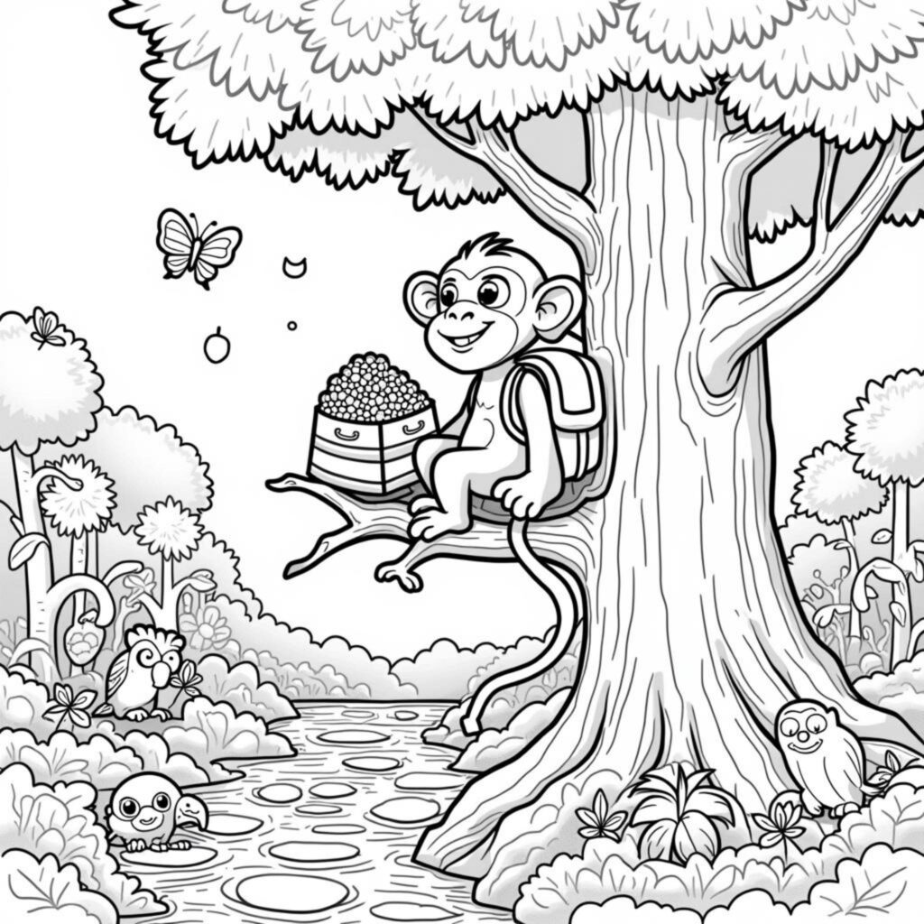 Jungelfuchs-Abenteuer-Maxs-toller-Waldurlaubcopyright-free-kostenlos-ausmalbild-malvorlage-coloringpage