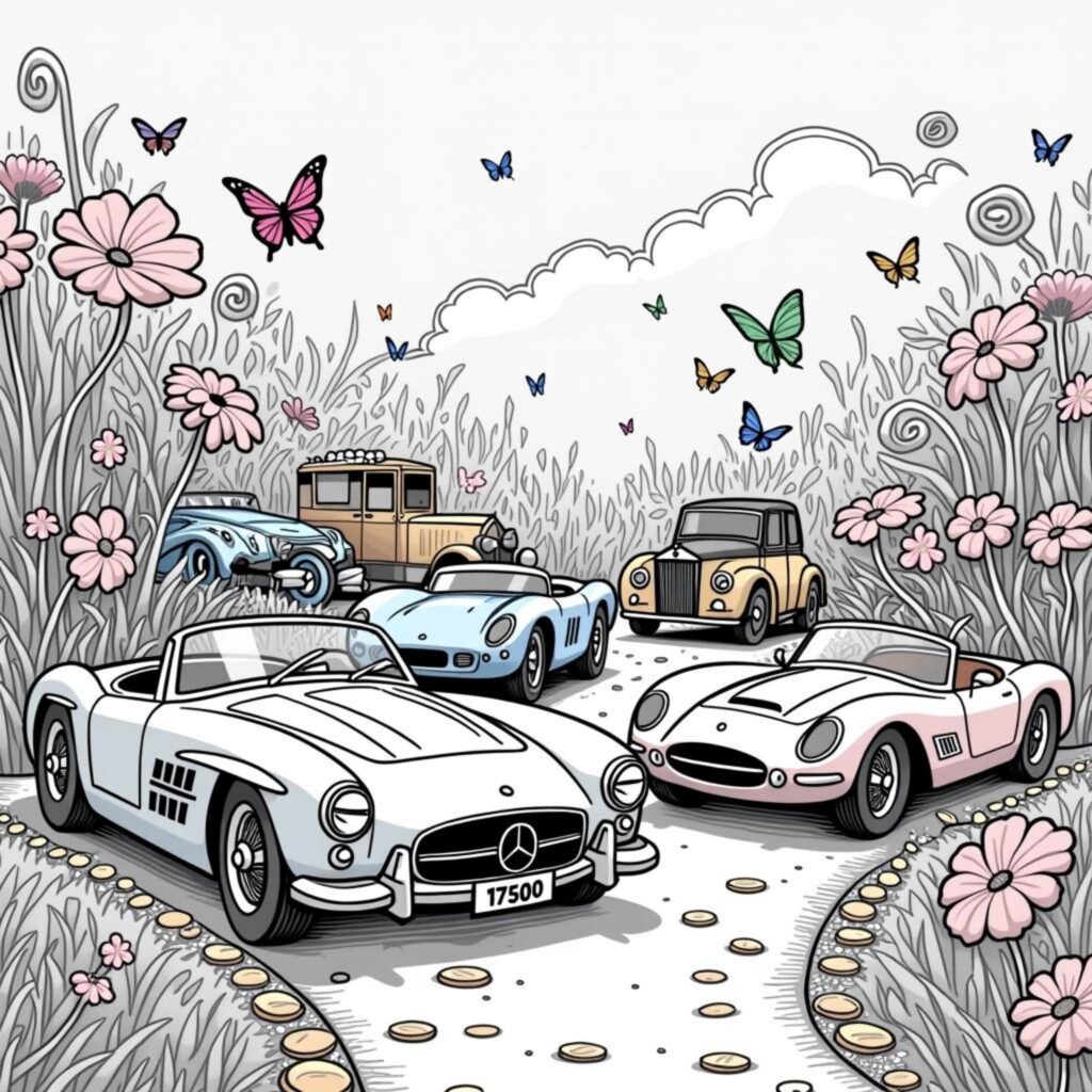 Karosserien-Paradies-landschaft-Kunstcopyright-free-kostenlos-ausmalbild-malvorlage-coloringpage