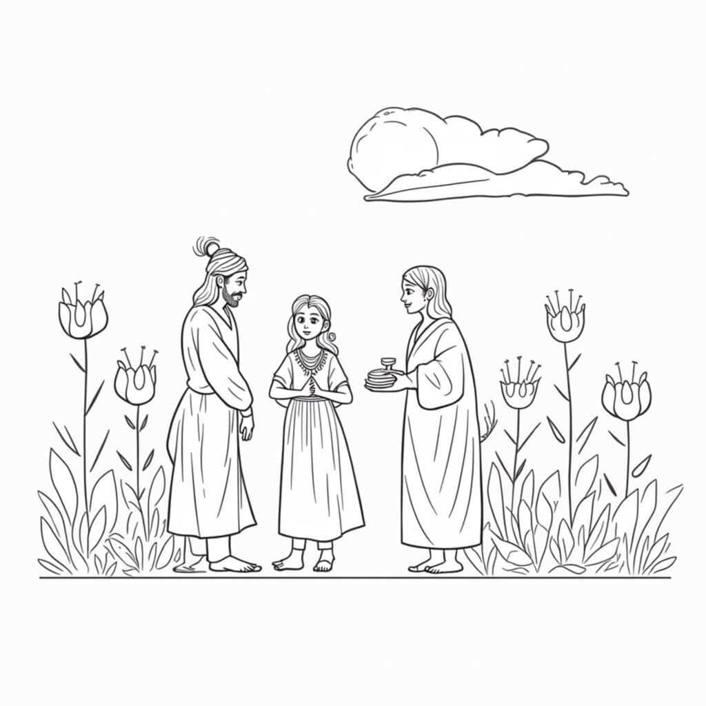 Krishnas-Gartentagung-ein-Fest-fyr-die-Seelecopyright-free-kostenlos-ausmalbild-malvorlage-coloringpage