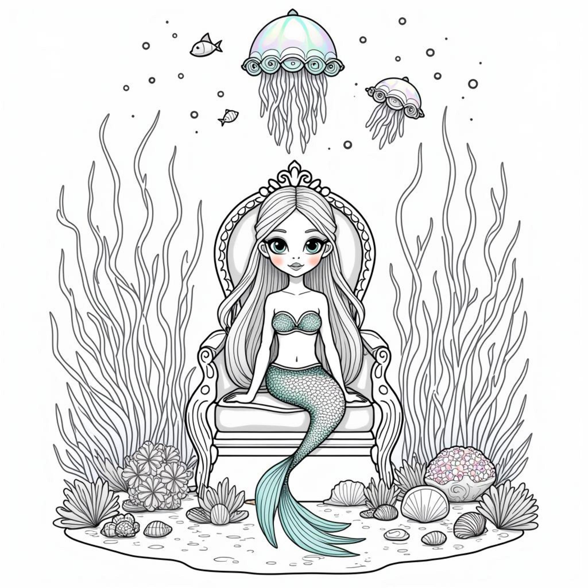 Mermaidschytze-Unterwasserreichcopyright-free-kostenlos-ausmalbild-malvorlage-coloringpage