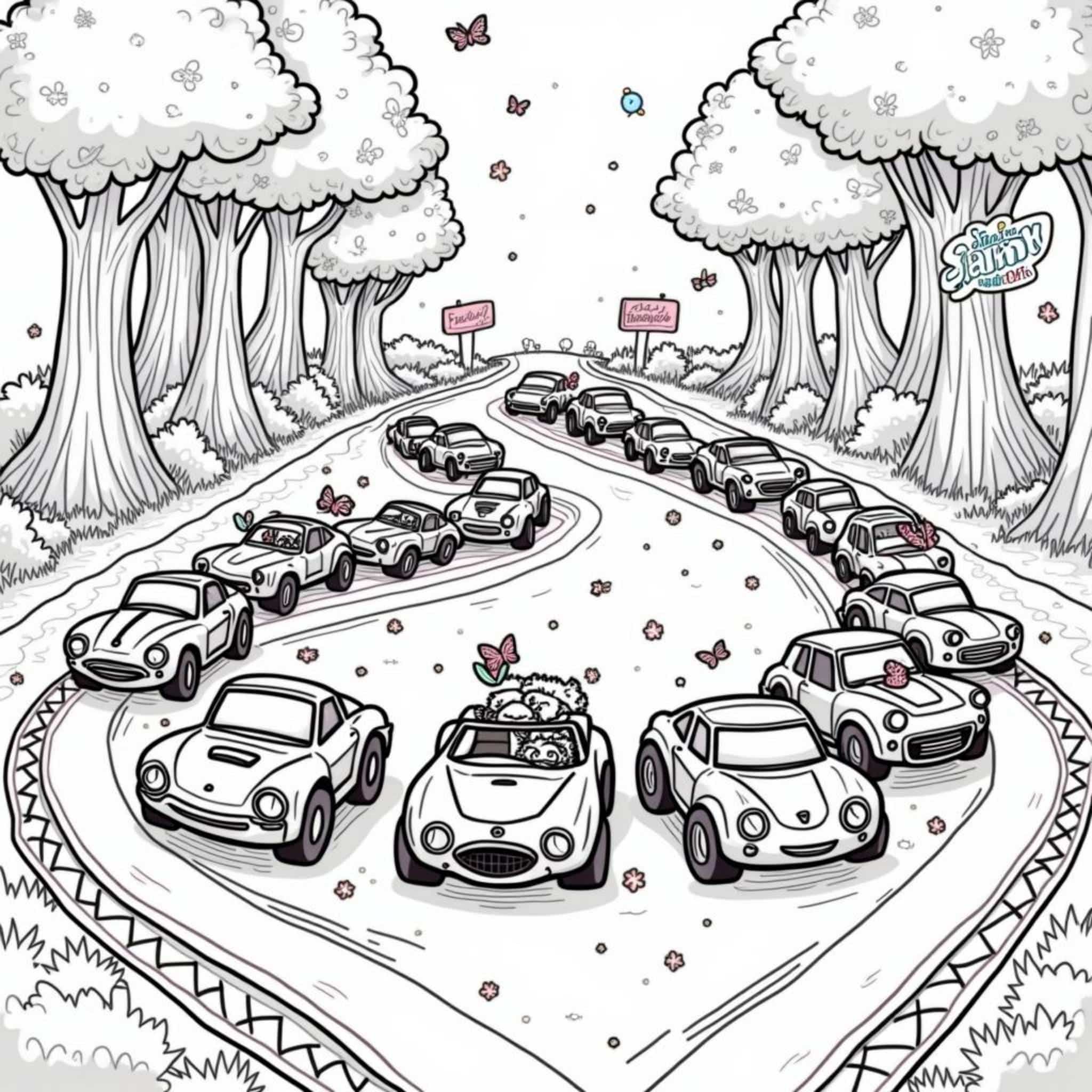 Mini-Cars-Paradiescopyright-free-kostenlos-ausmalbild-malvorlage-coloringpage