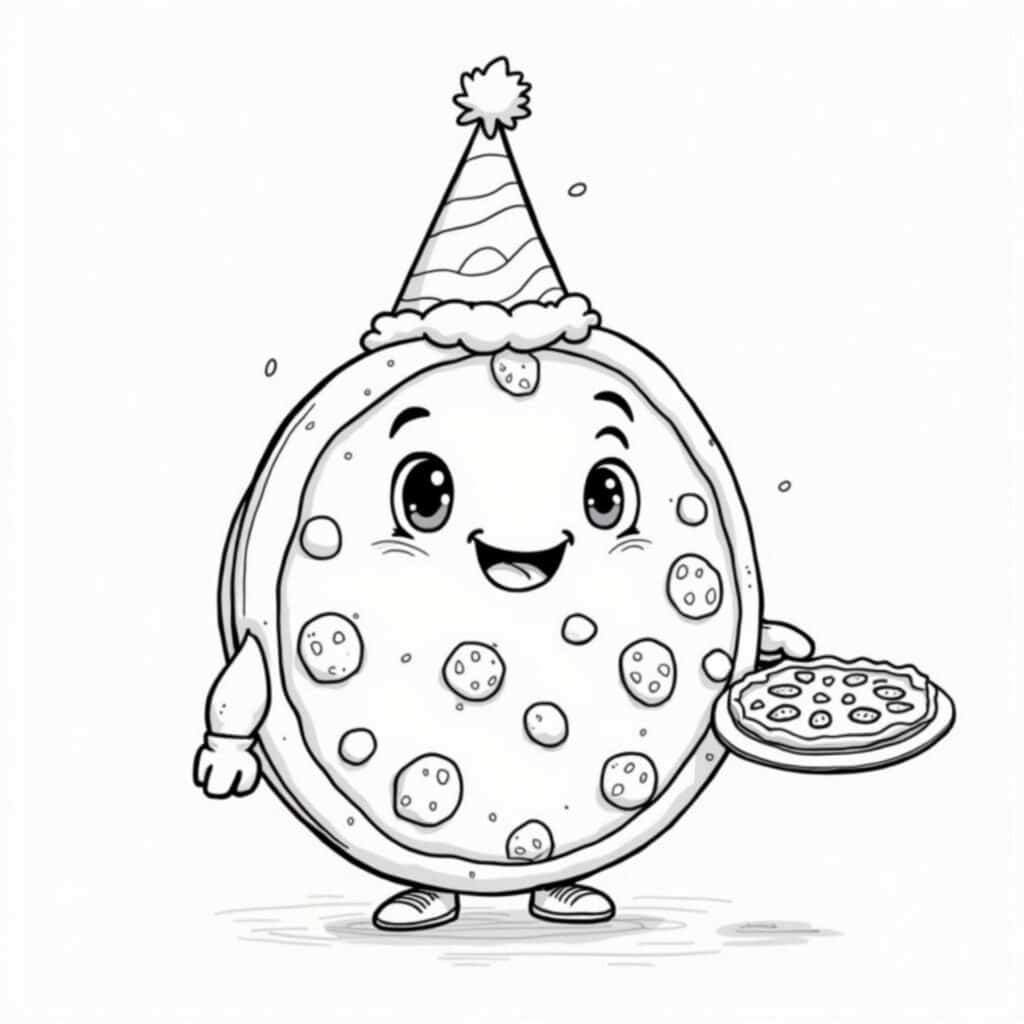 Mini-Pizzaparty-Hundcopyright-free-kostenlos-ausmalbild-malvorlage-coloringpage