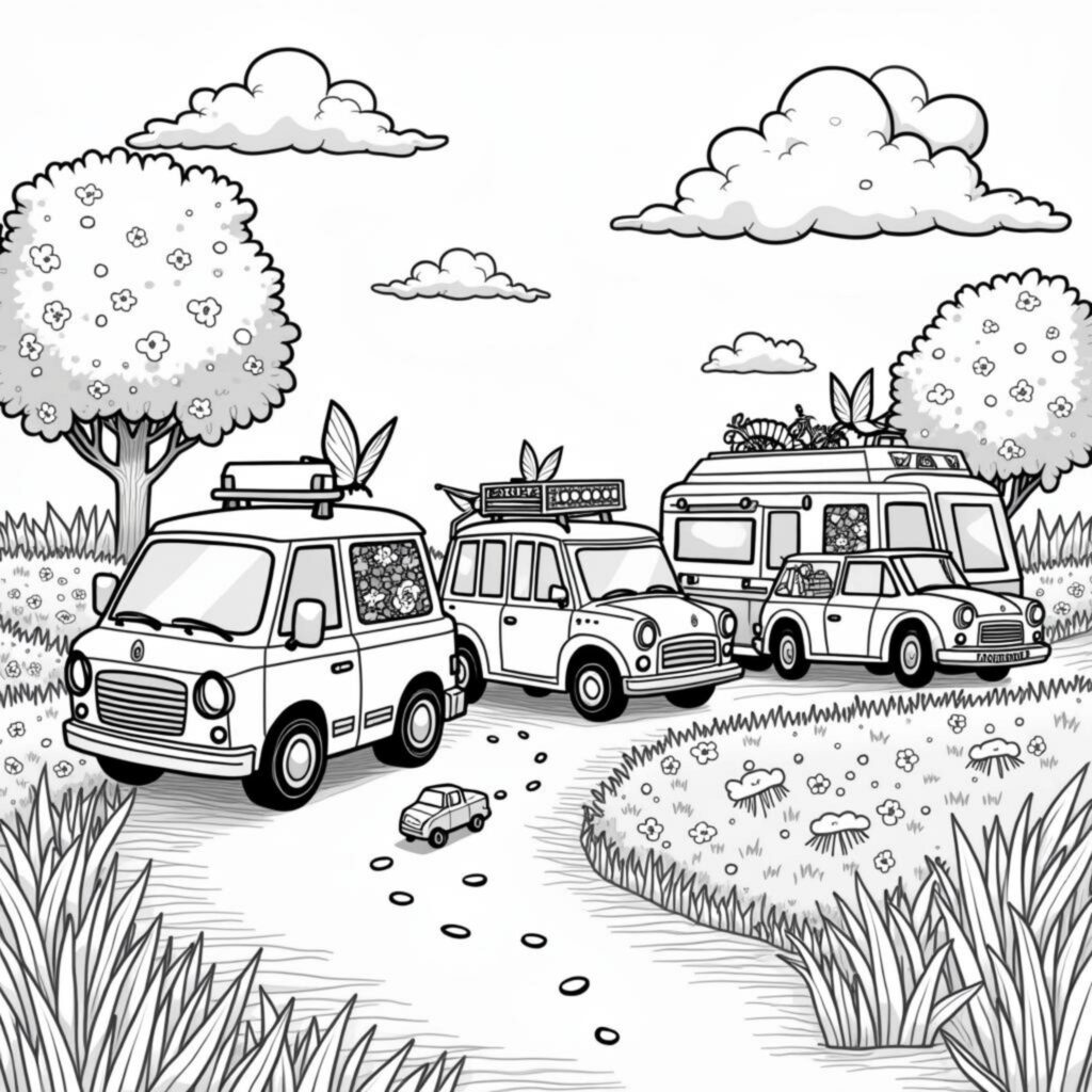 Miniaturist-Festivals-Rennencopyright-free-kostenlos-ausmalbild-malvorlage-coloringpage
