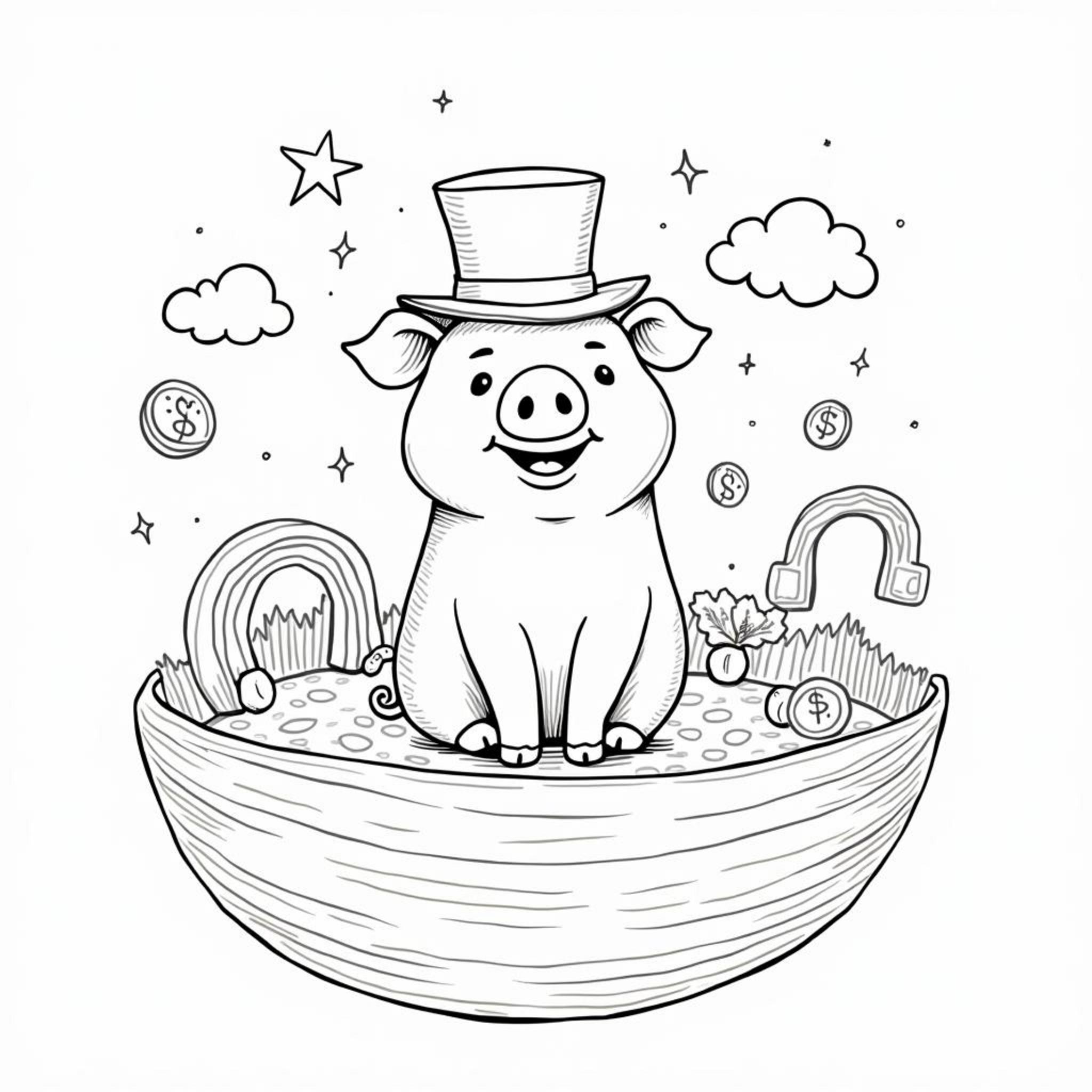 Pfennigschatz-Universumcopyright-free-kostenlos-ausmalbild-malvorlage-coloringpage