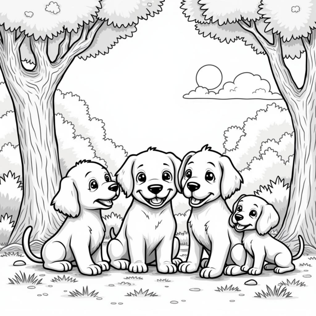 Puppen-unter-dem-Sonnenscheincopyright-free-kostenlos-ausmalbild-malvorlage-coloringpage