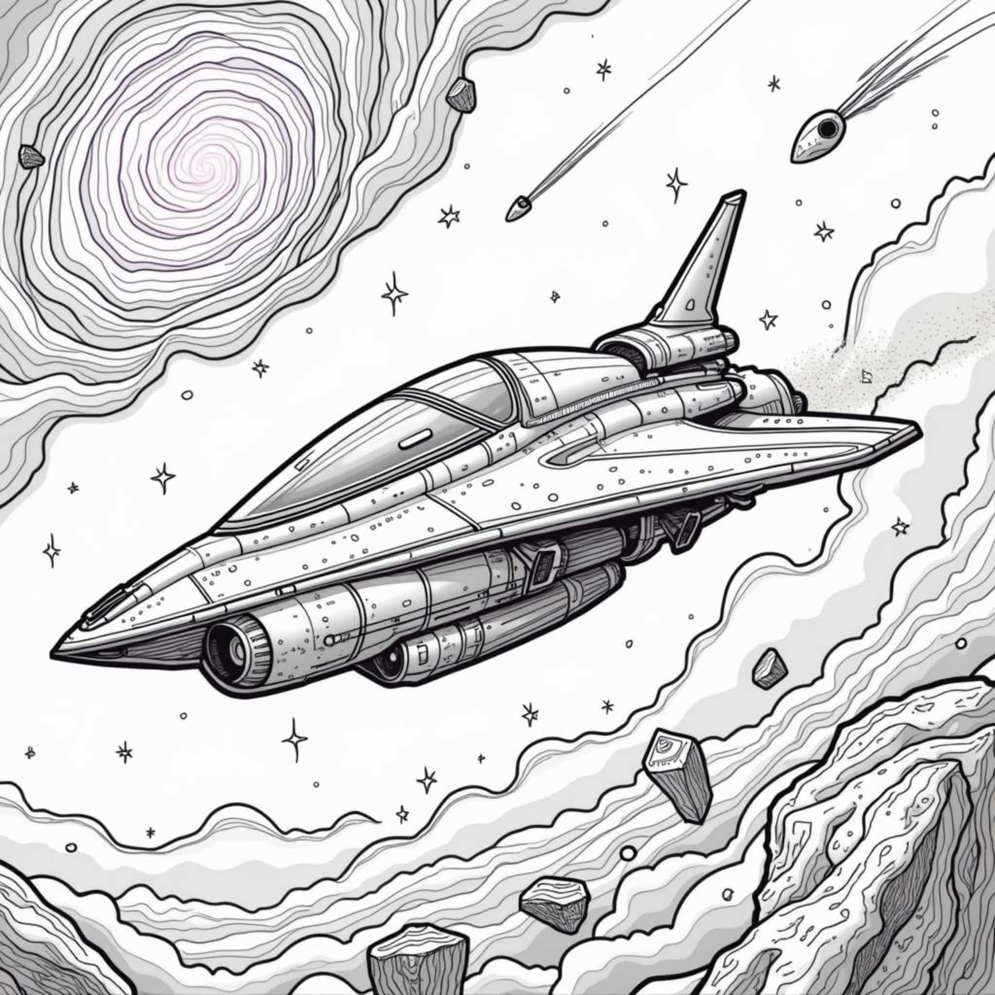 Raumschiff-Abenteuer-Domynecopyright-free-kostenlos-ausmalbild-malvorlage-coloringpage