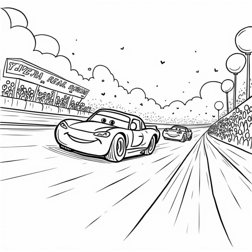 Rennstrecke-Rollensportcopyright-free-kostenlos-ausmalbild-malvorlage-coloringpage