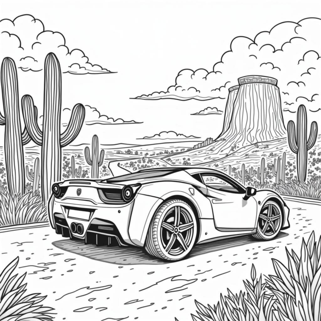 Rennwagen-Karavanserei-Dunescopyright-free-kostenlos-ausmalbild-malvorlage-coloringpage
