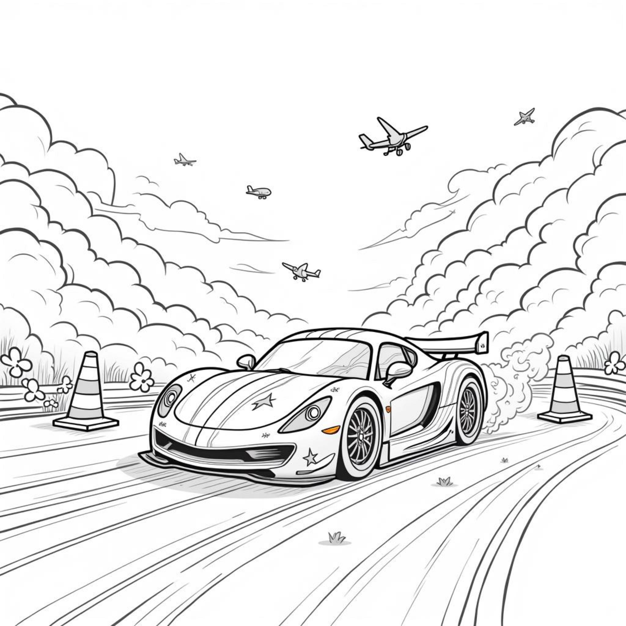 Rennwagen-Traum-3-Wheeler-Racing-Car-Sportcopyright-free-kostenlos-ausmalbild-malvorlage-coloringpage