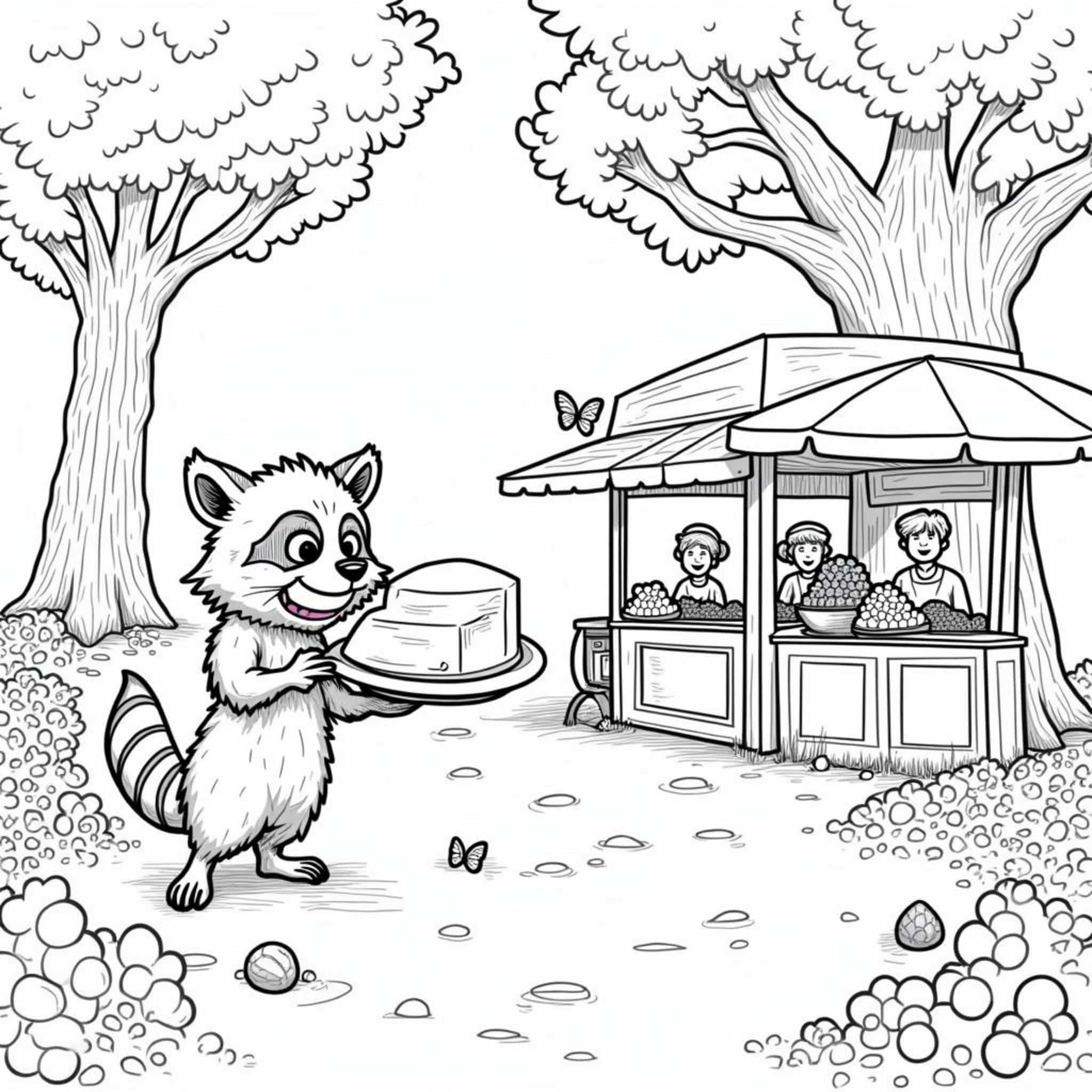 Rheinischer-Syyigkeiten-Diebe-Markthistorien-des-Waldescopyright-free-kostenlos-ausmalbild-malvorlage-coloringpage