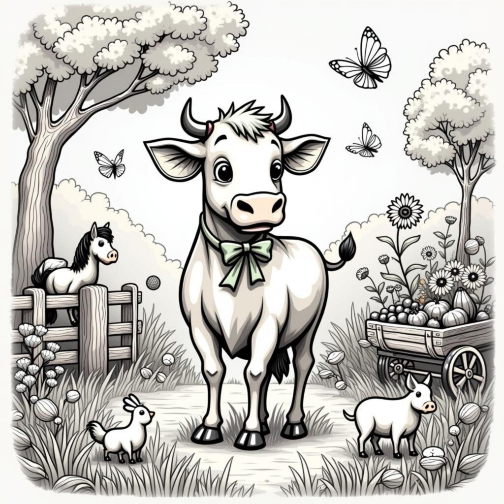 Schaflein-Farm-Ort-Sonnecopyright-free-kostenlos-ausmalbild-malvorlage-coloringpage