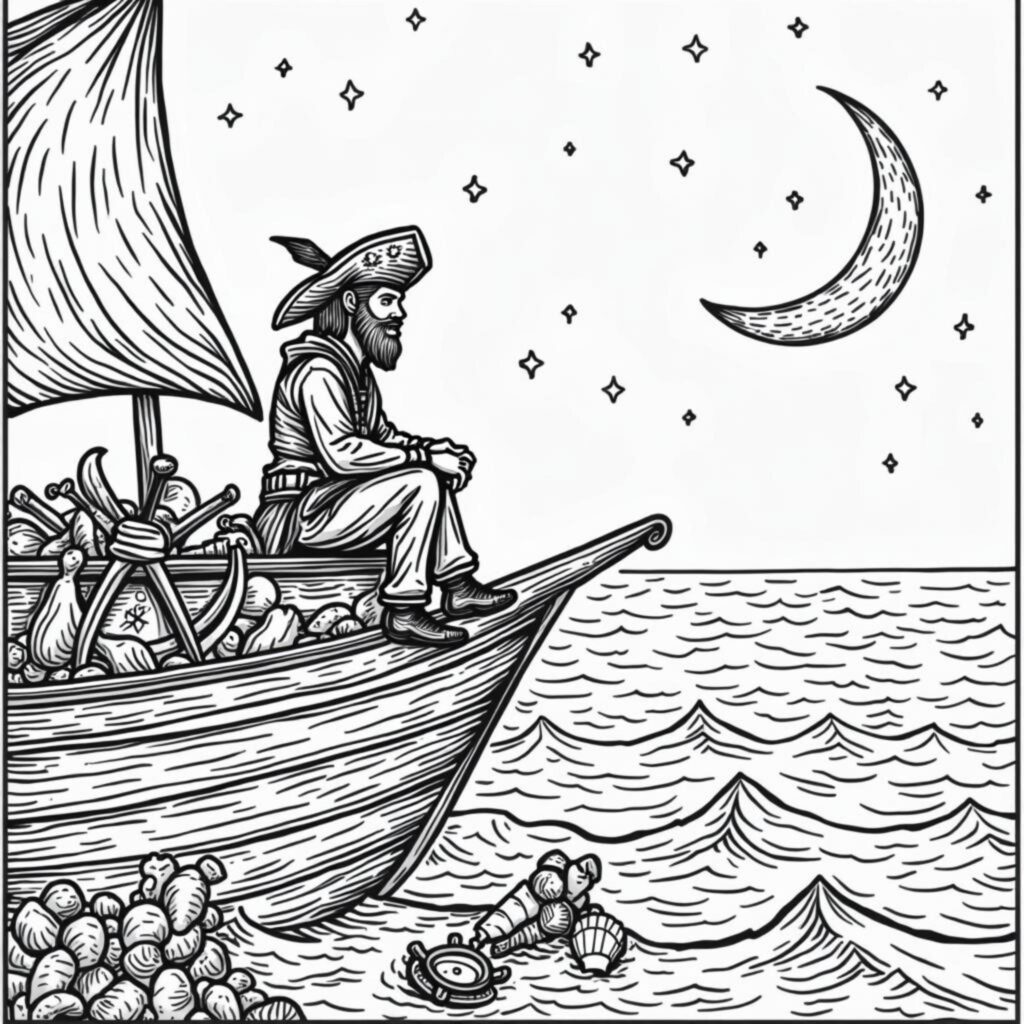 Schiffsegel-Kompass-Meerabenteuercopyright-free-kostenlos-ausmalbild-malvorlage-coloringpage