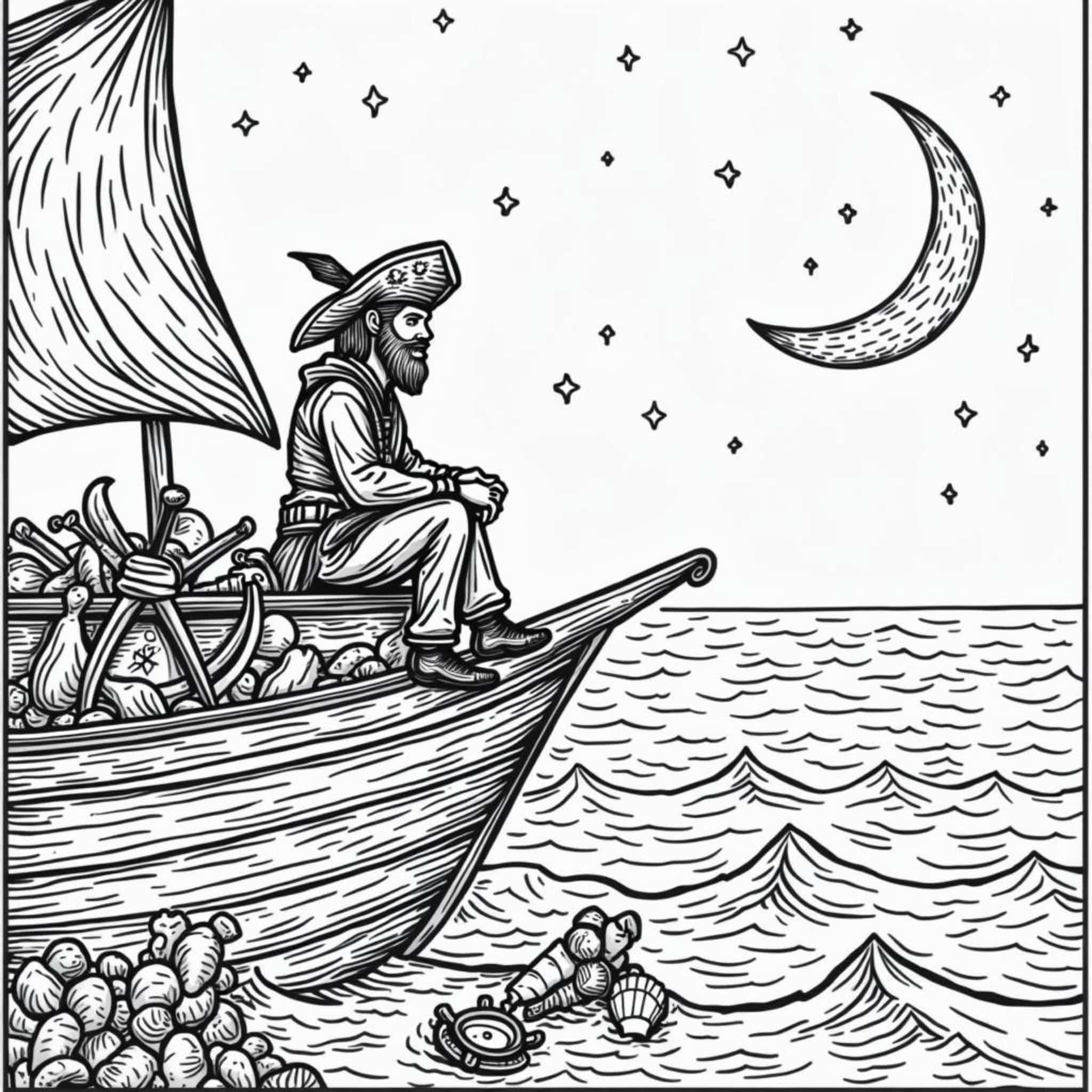 Schiffsegel-Kompass-Meerabenteuercopyright-free-kostenlos-ausmalbild-malvorlage-coloringpage