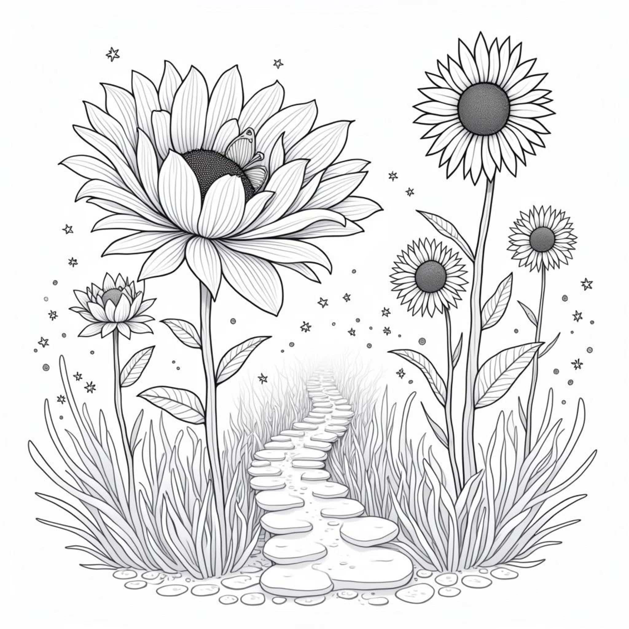 Schynheit-im-Garten-Peonie-Paradiescopyright-free-kostenlos-ausmalbild-malvorlage-coloringpage