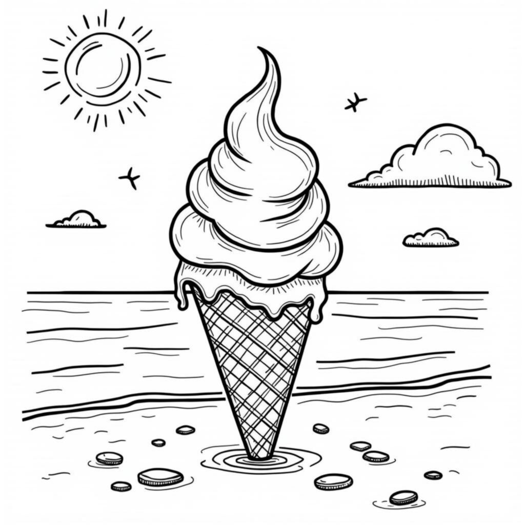 Sunset-Split-Eiscopyright-free-kostenlos-ausmalbild-malvorlage-coloringpage