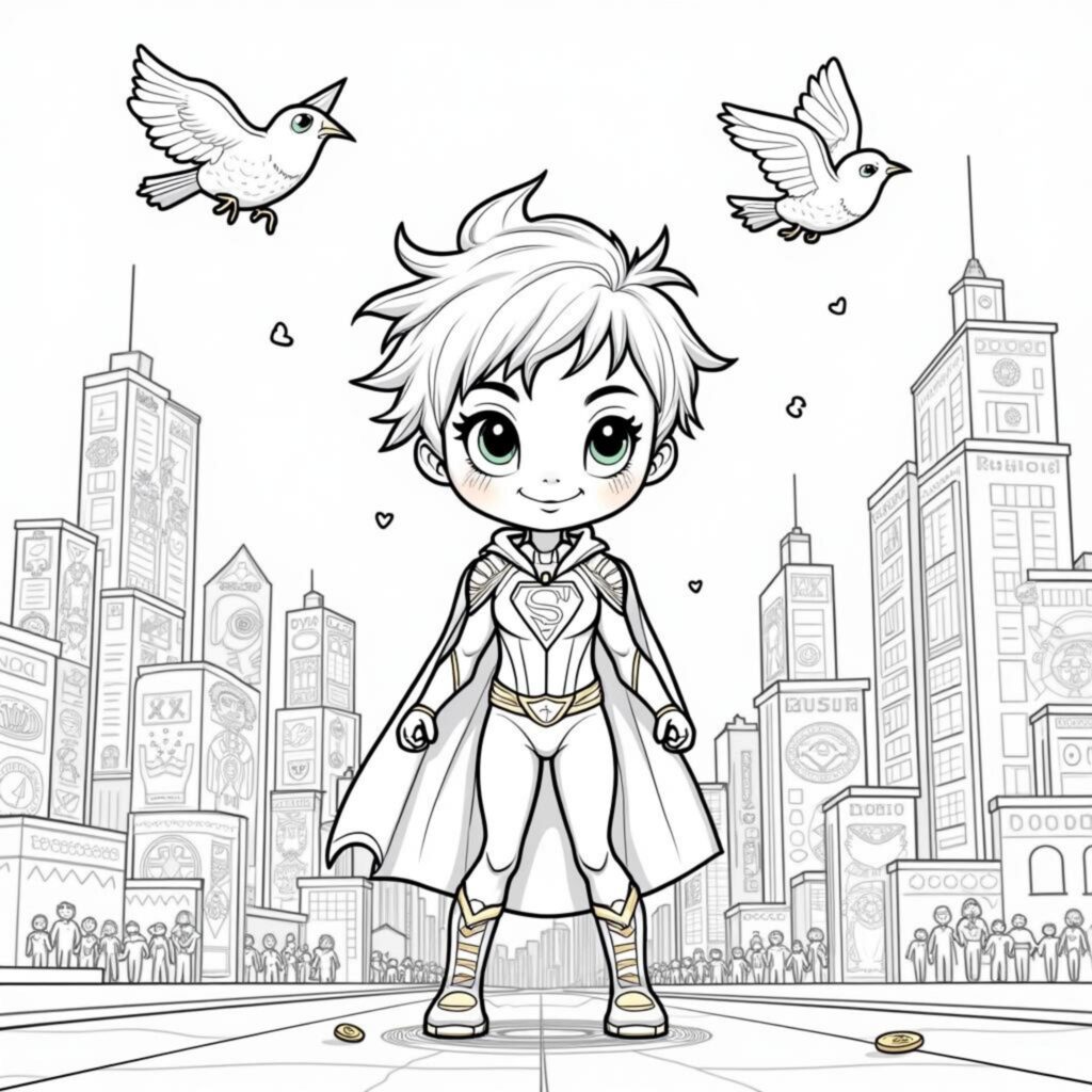Superheldin-Sonnecopyright-free-kostenlos-ausmalbild-malvorlage-coloringpage