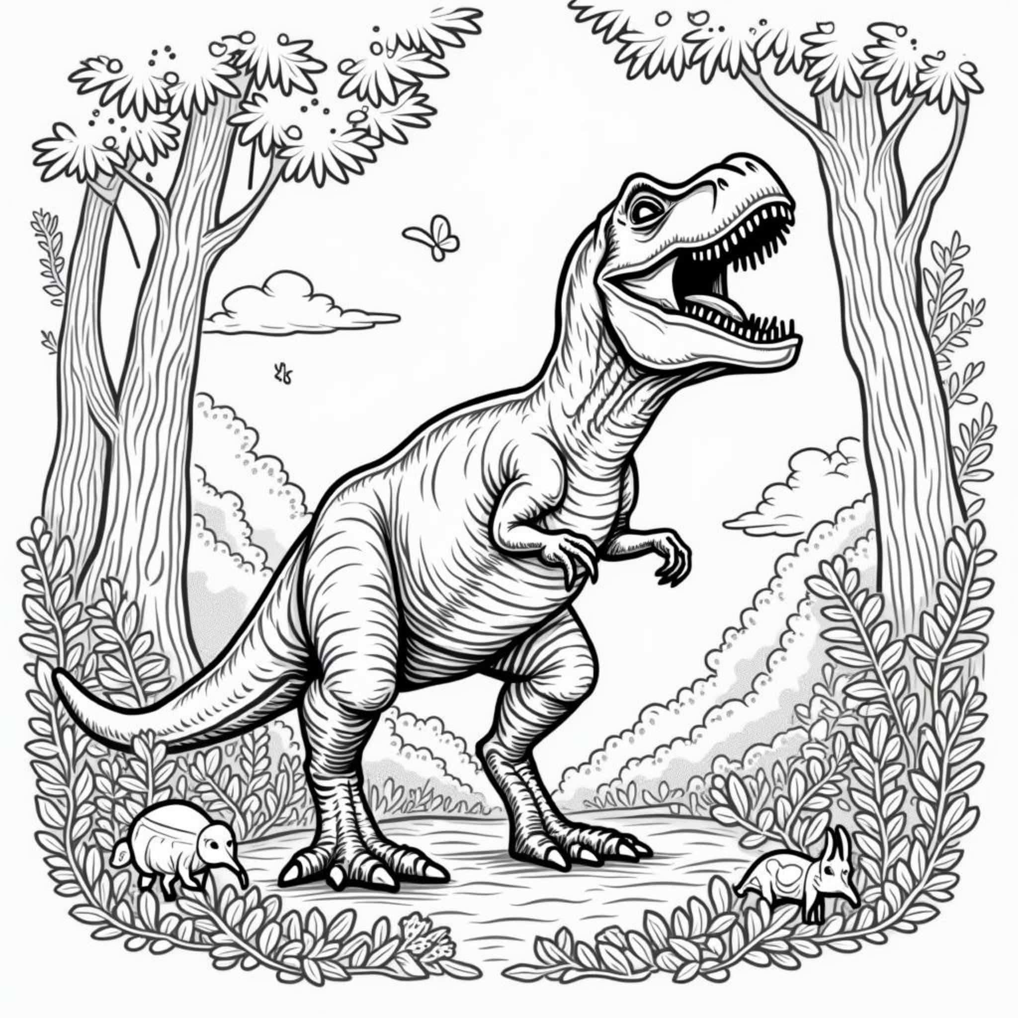 T-Rex-Kynigcopyright-free-kostenlos-ausmalbild-malvorlage-coloringpage