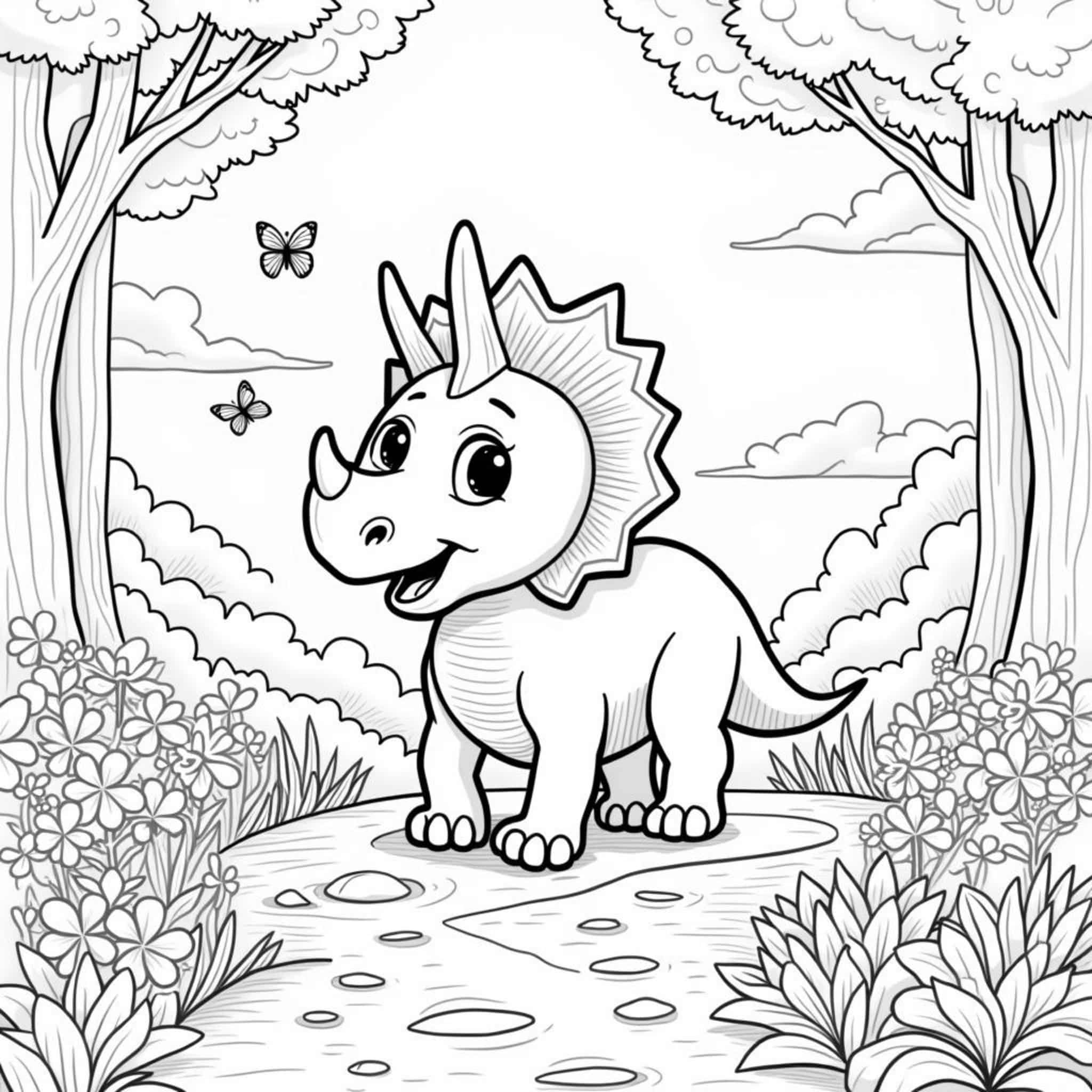 Triceratops-Pfade-zum-Herzlandcopyright-free-kostenlos-ausmalbild-malvorlage-coloringpage