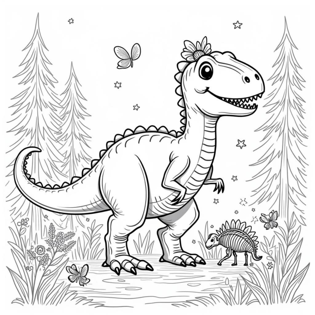 Tyrannosaurus-Rex-Wylderlebencopyright-free-kostenlos-ausmalbild-malvorlage-coloringpage
