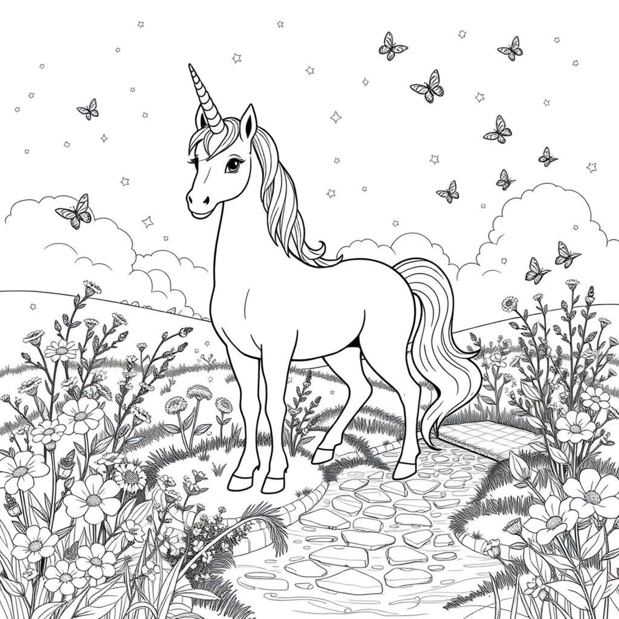Unicorn-Enthusiast-Unterwelt-Fantasycopyright-free-kostenlos-ausmalbild-malvorlage-coloringpage
