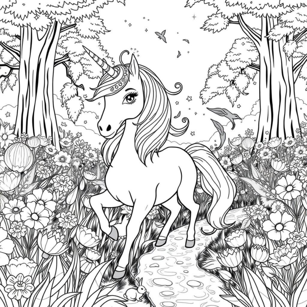 Unicornen-Schwanze-Felsengartencopyright-free-kostenlos-ausmalbild-malvorlage-coloringpage