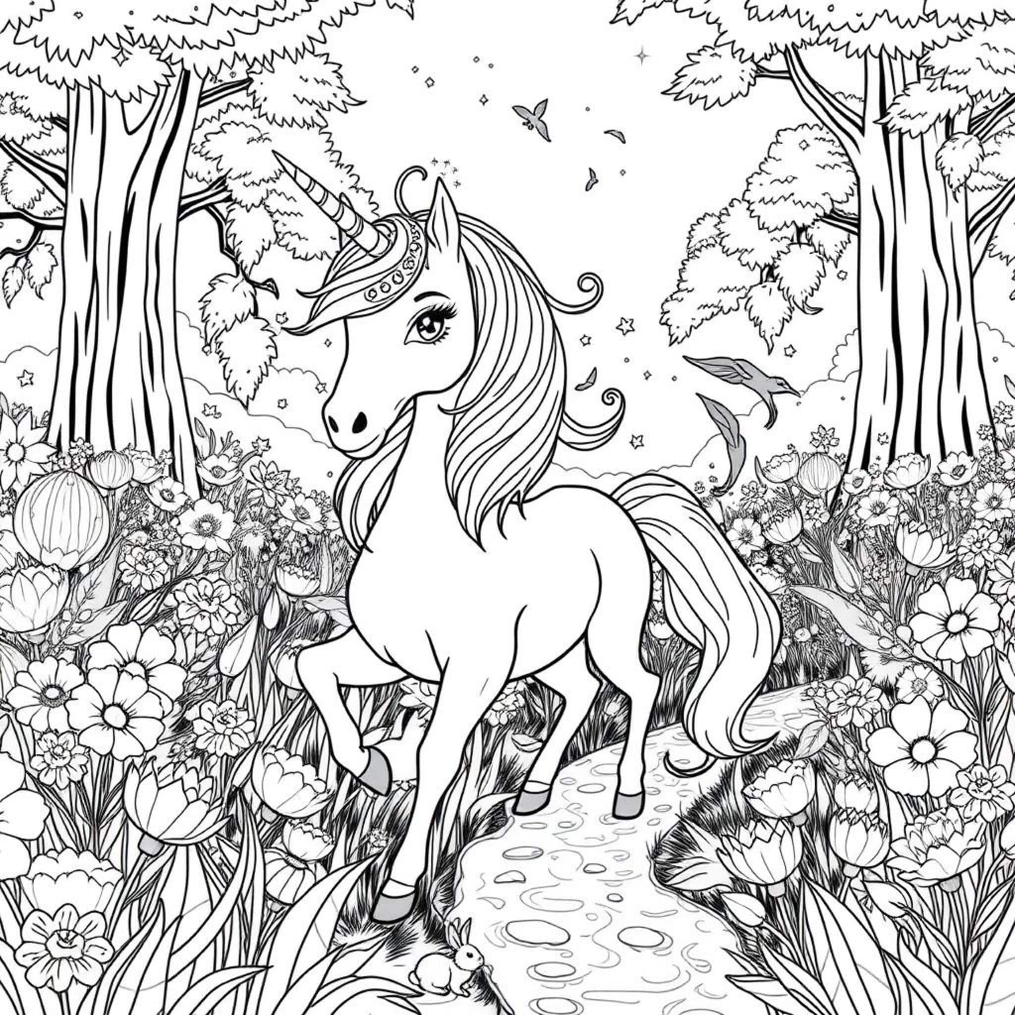Unicornen-Schwanze-Felsengartencopyright-free-kostenlos-ausmalbild-malvorlage-coloringpage