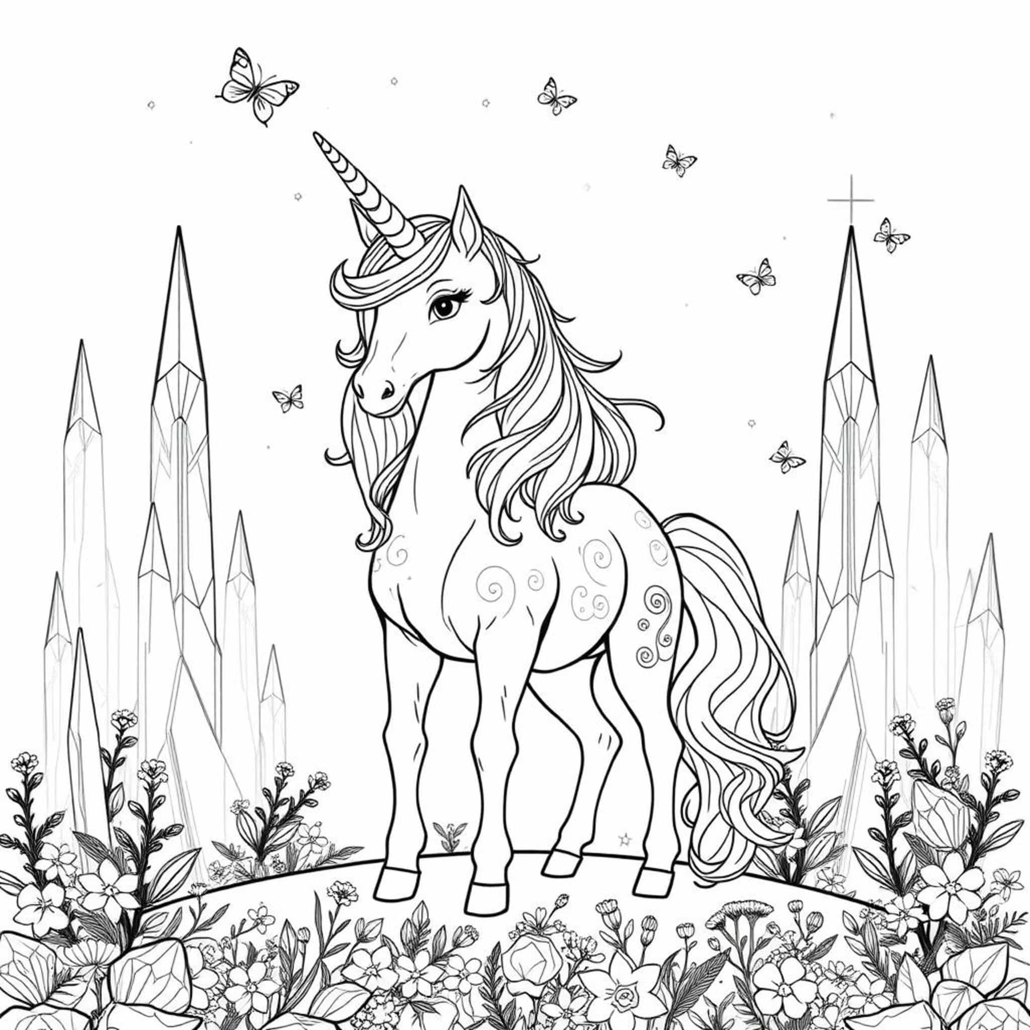 Unicornenwunder-Magisches-Reichcopyright-free-kostenlos-ausmalbild-malvorlage-coloringpage
