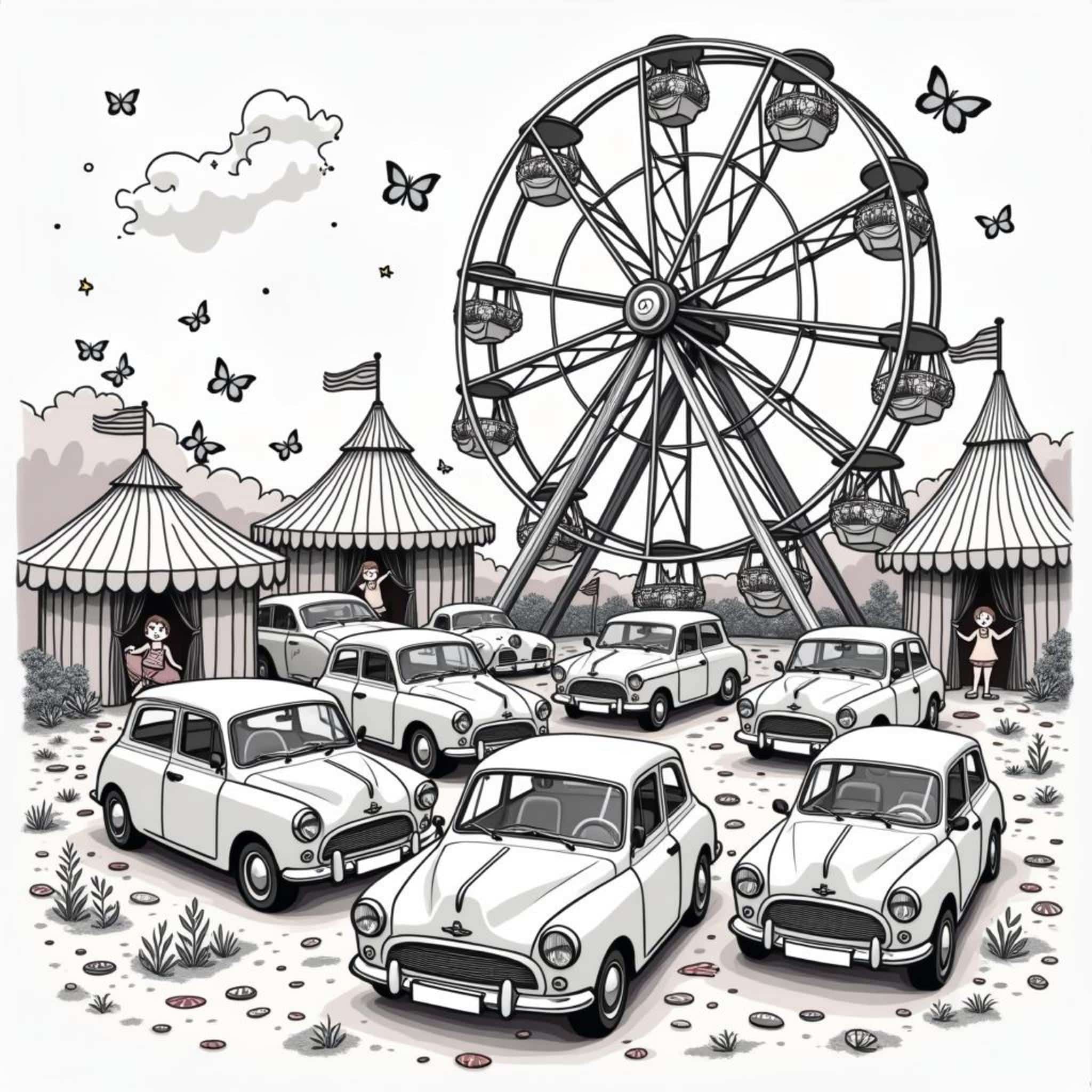 Vintage-Auto-Sammlung-Carnaval-Atmosphyrecopyright-free-kostenlos-ausmalbild-malvorlage-coloringpage