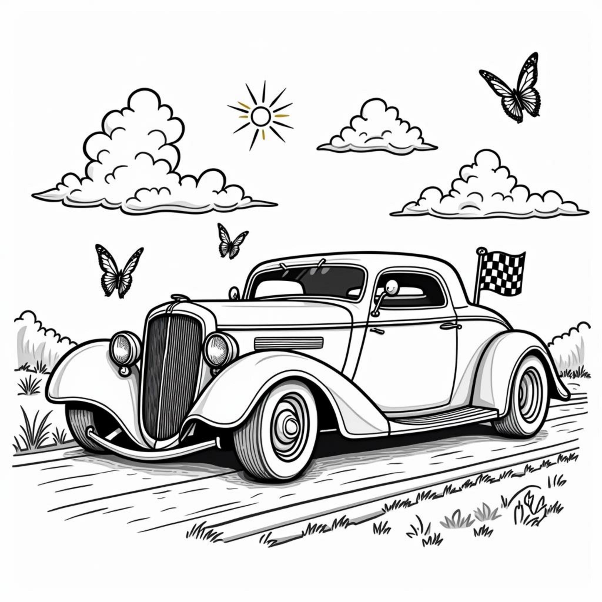 Vintage-Rennwagen-Volksaufstrich-Optimiertcopyright-free-kostenlos-ausmalbild-malvorlage-coloringpage