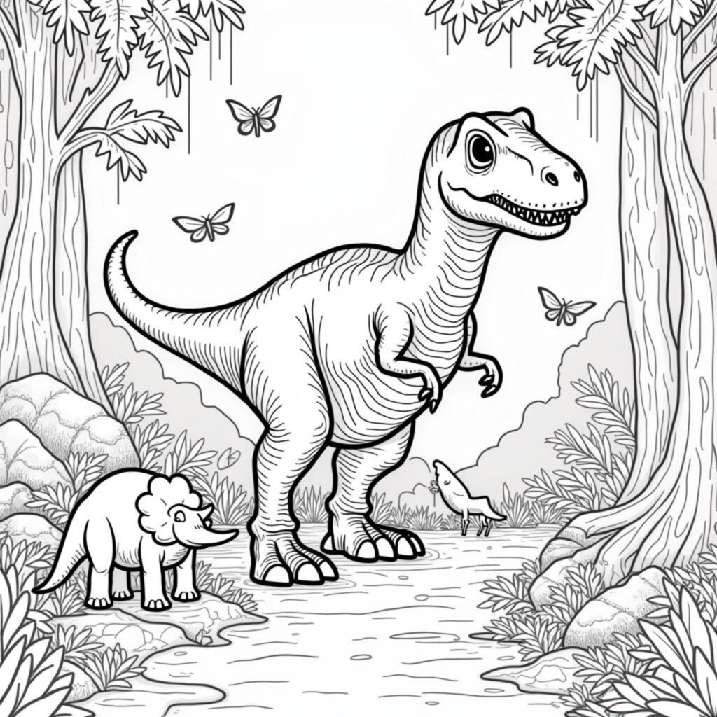 Wirbelwelt-Tyrannosauruscopyright-free-kostenlos-ausmalbild-malvorlage-coloringpage