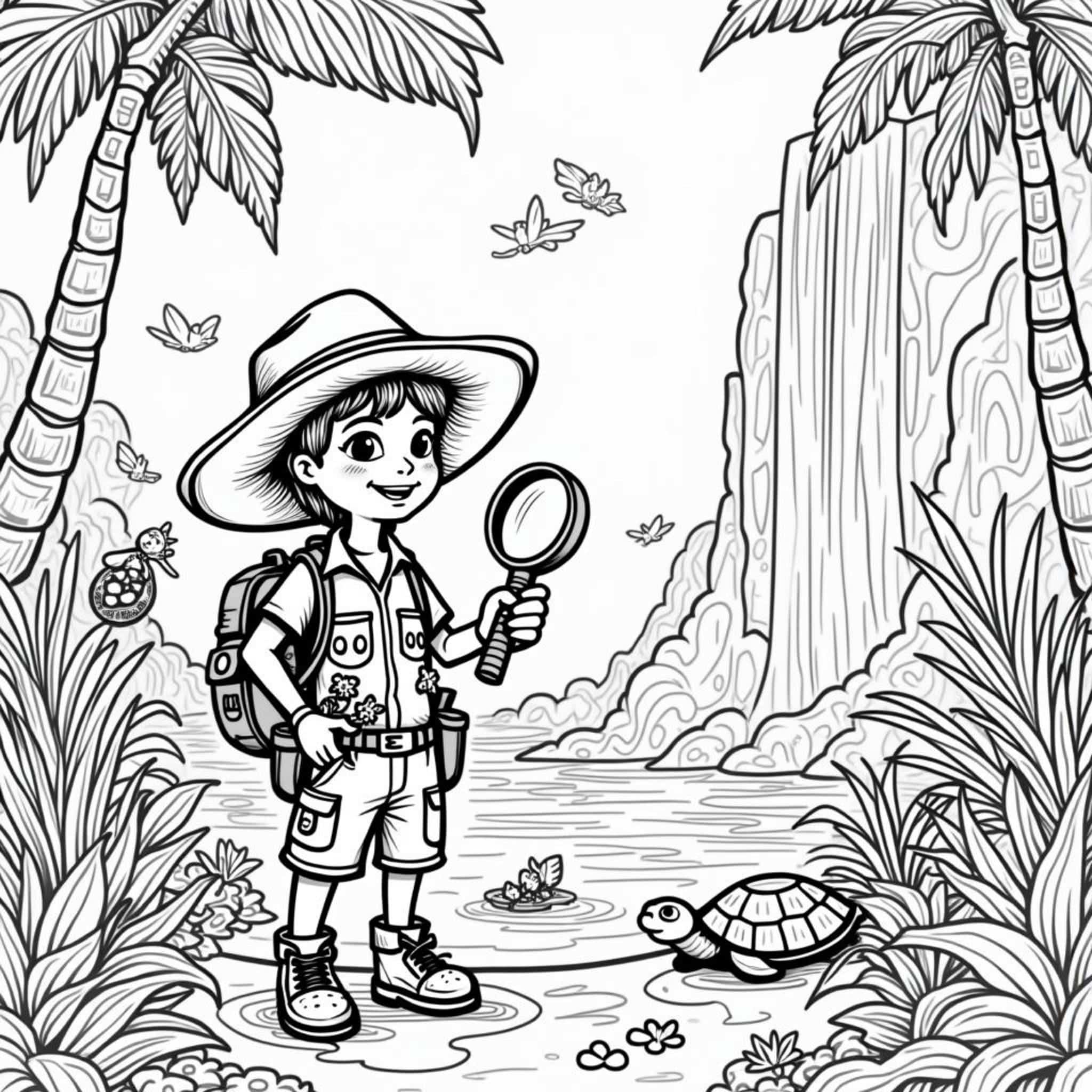 abenteuerlicher-erforscher-dschungel.jpegcopyright-free-kostenlos-ausmalbild-malvorlage-coloringpage