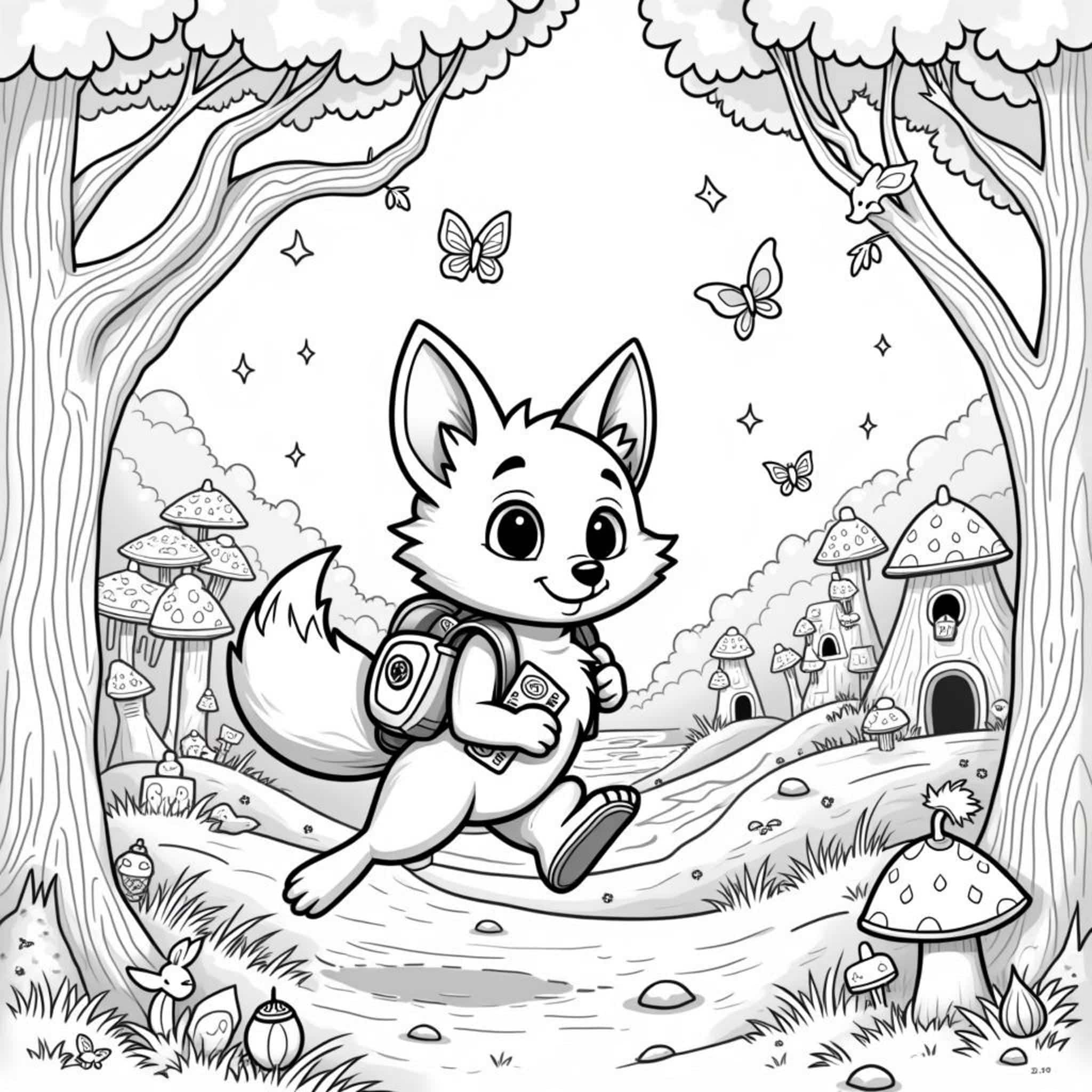 abenteuerlicher-fuchs-wald.pngcopyright-free-kostenlos-ausmalbild-malvorlage-coloringpage