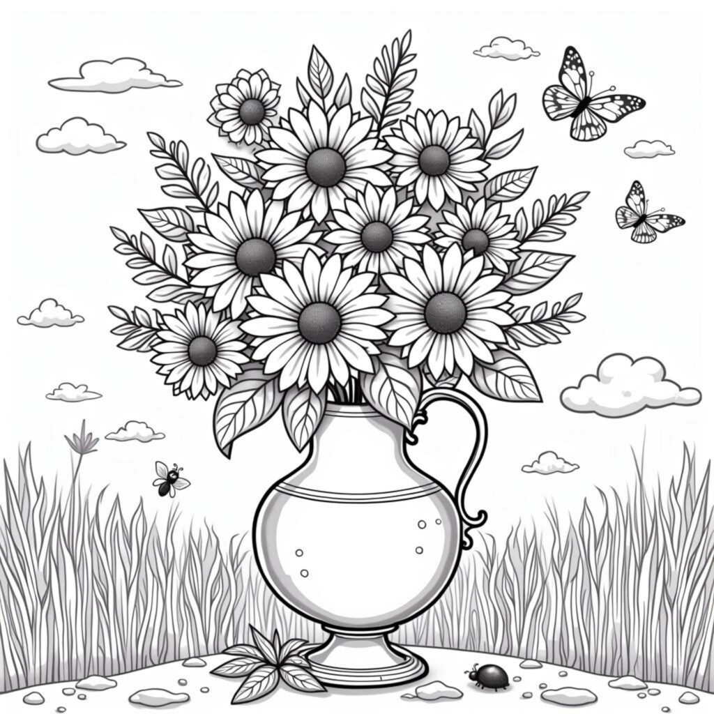 blumenhain-sommerspayecopyright-free-kostenlos-ausmalbild-malvorlage-coloringpage