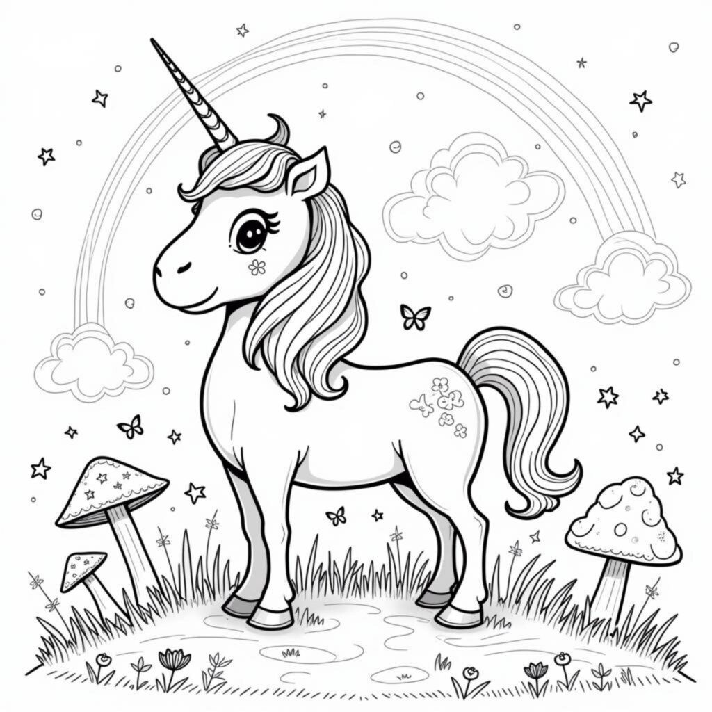 einhorn-traumland.jpegcopyright-free-kostenlos-ausmalbild-malvorlage-coloringpage