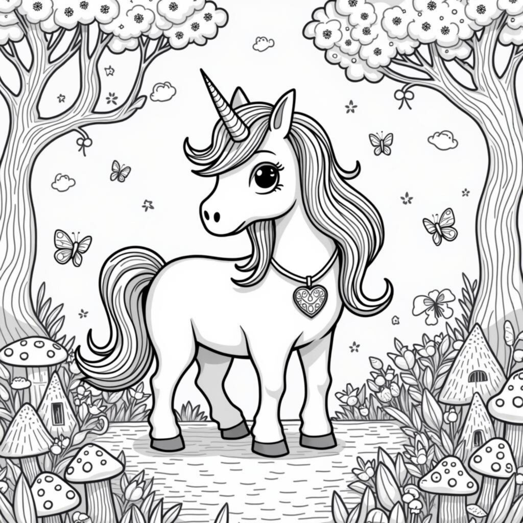 einhorngarten-magie.decopyright-free-kostenlos-ausmalbild-malvorlage-coloringpage