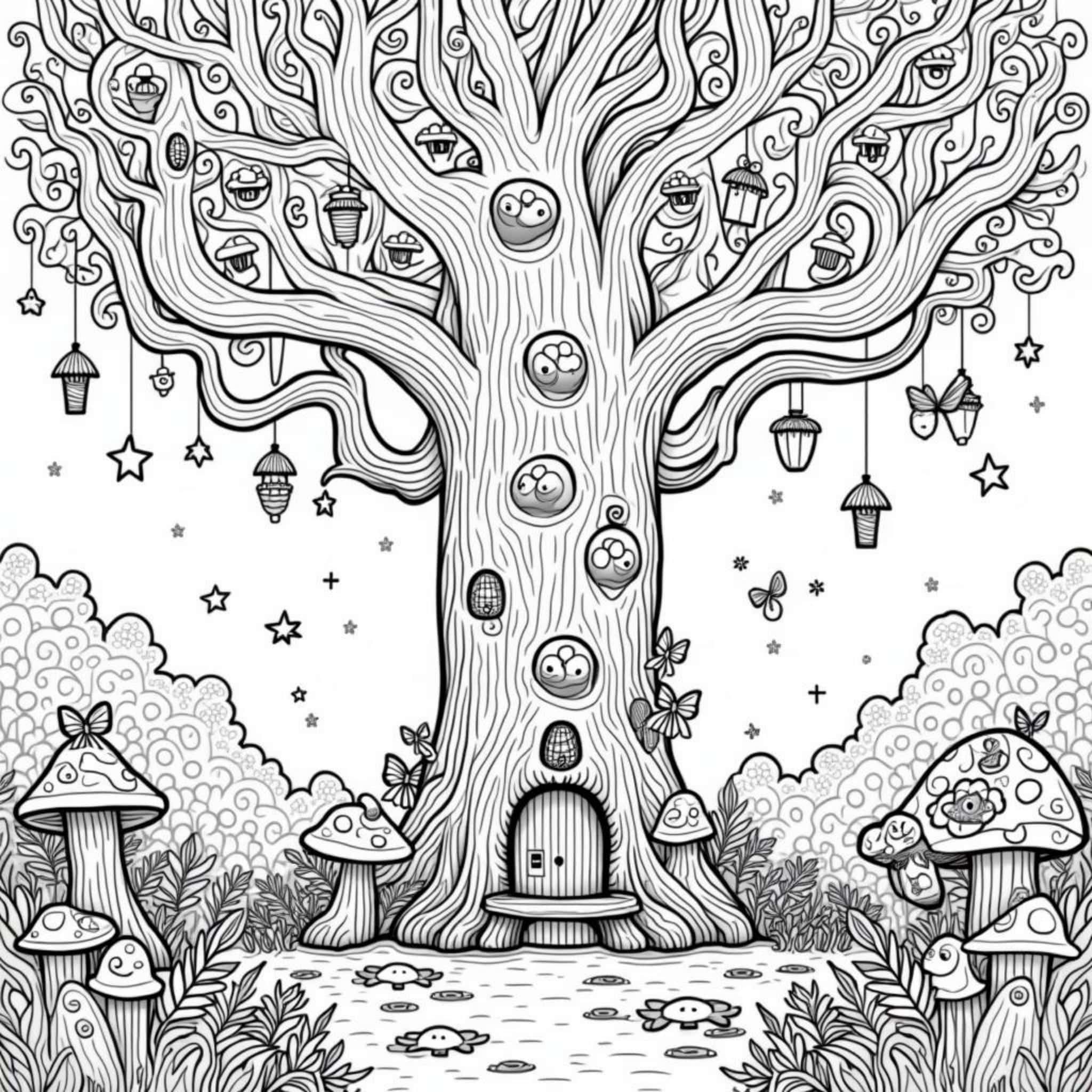 fantastischer-baum-mit-elfen.mdcopyright-free-kostenlos-ausmalbild-malvorlage-coloringpage