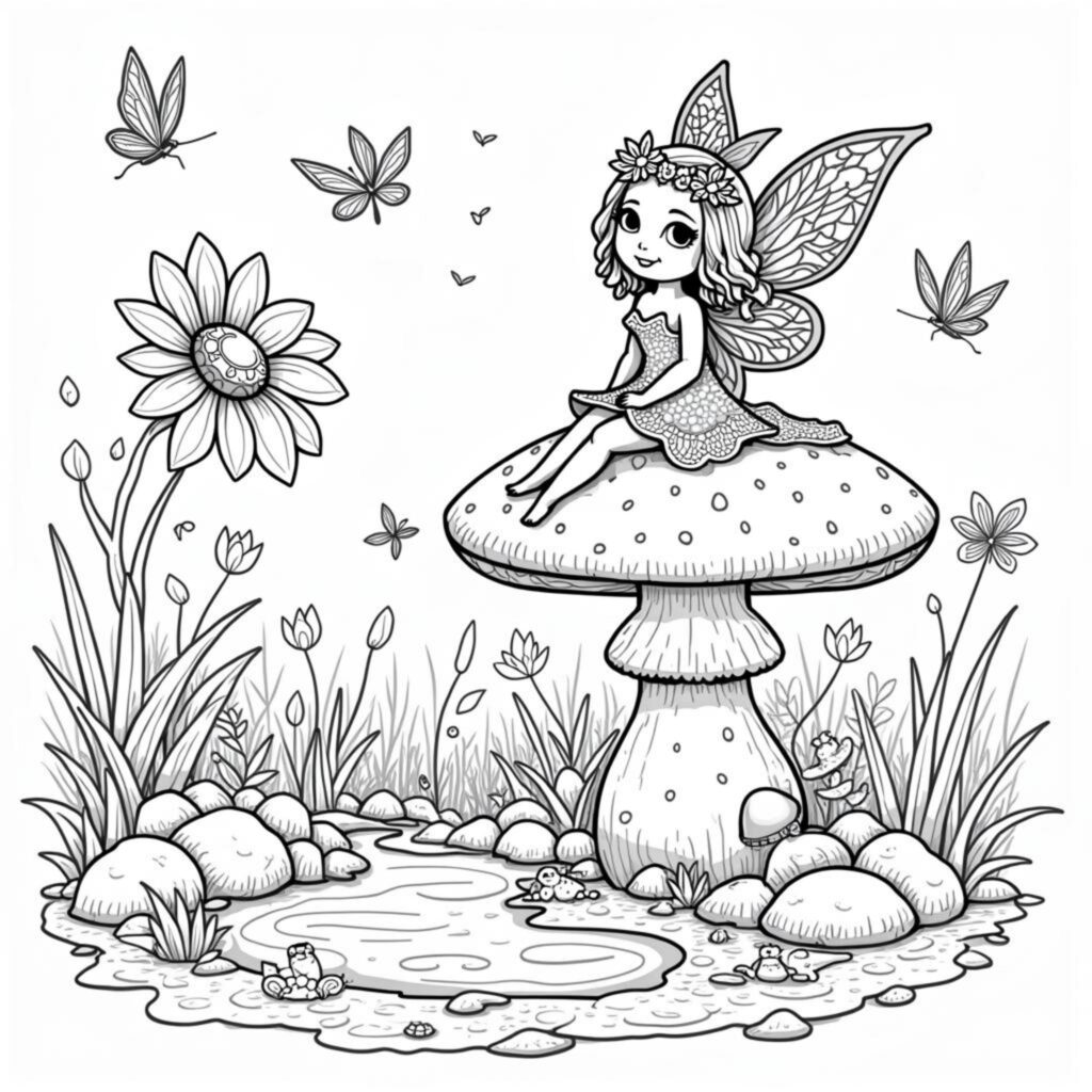 feen-garten-mit-pilz.jpgcopyright-free-kostenlos-ausmalbild-malvorlage-coloringpage