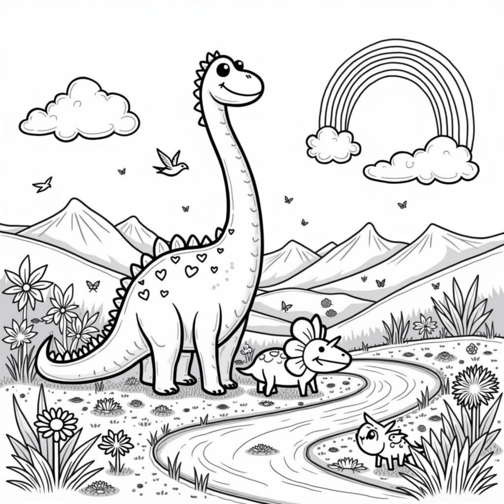 freundlicher-brachiosaurus-abenteuerlandschaft.jpgcopyright-free-kostenlos-ausmalbild-malvorlage-coloringpage