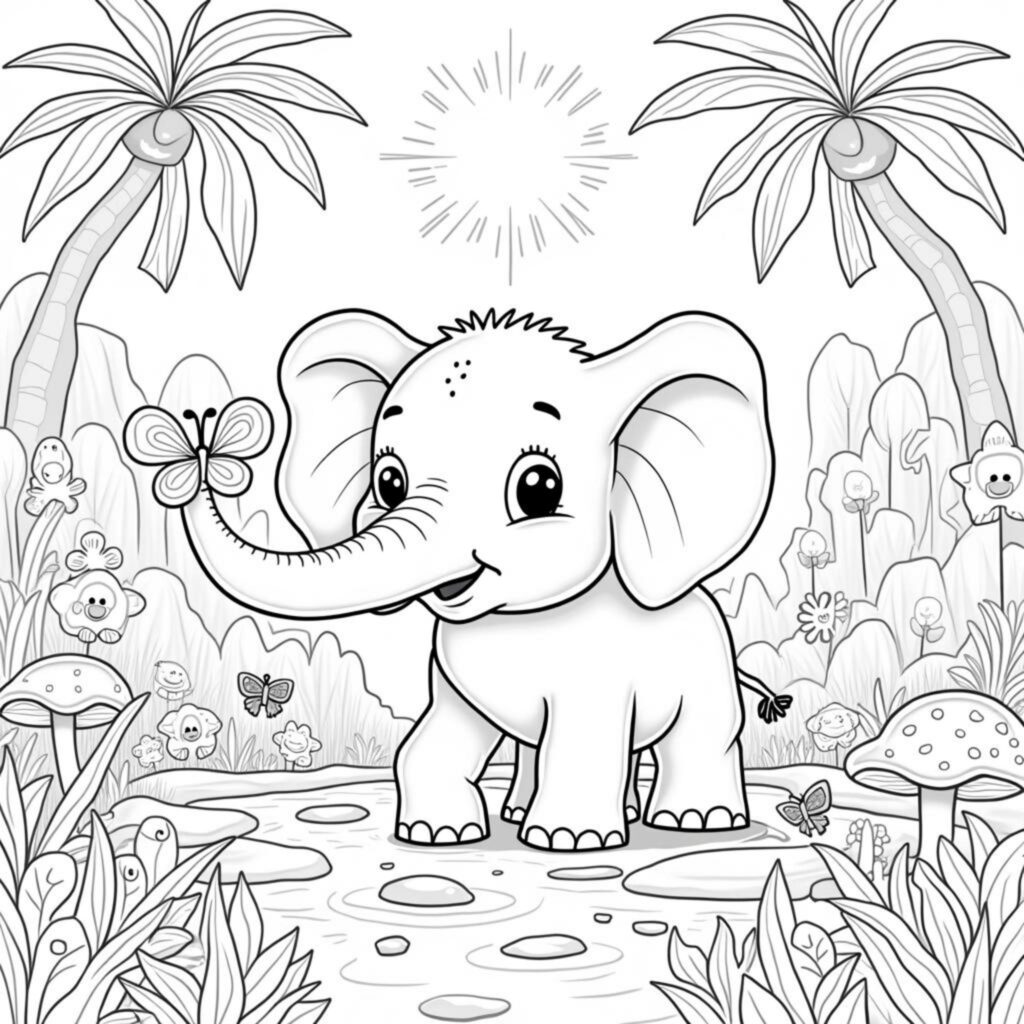 freundlicher-elefant-jungle-abenteuer.jpgcopyright-free-kostenlos-ausmalbild-malvorlage-coloringpage